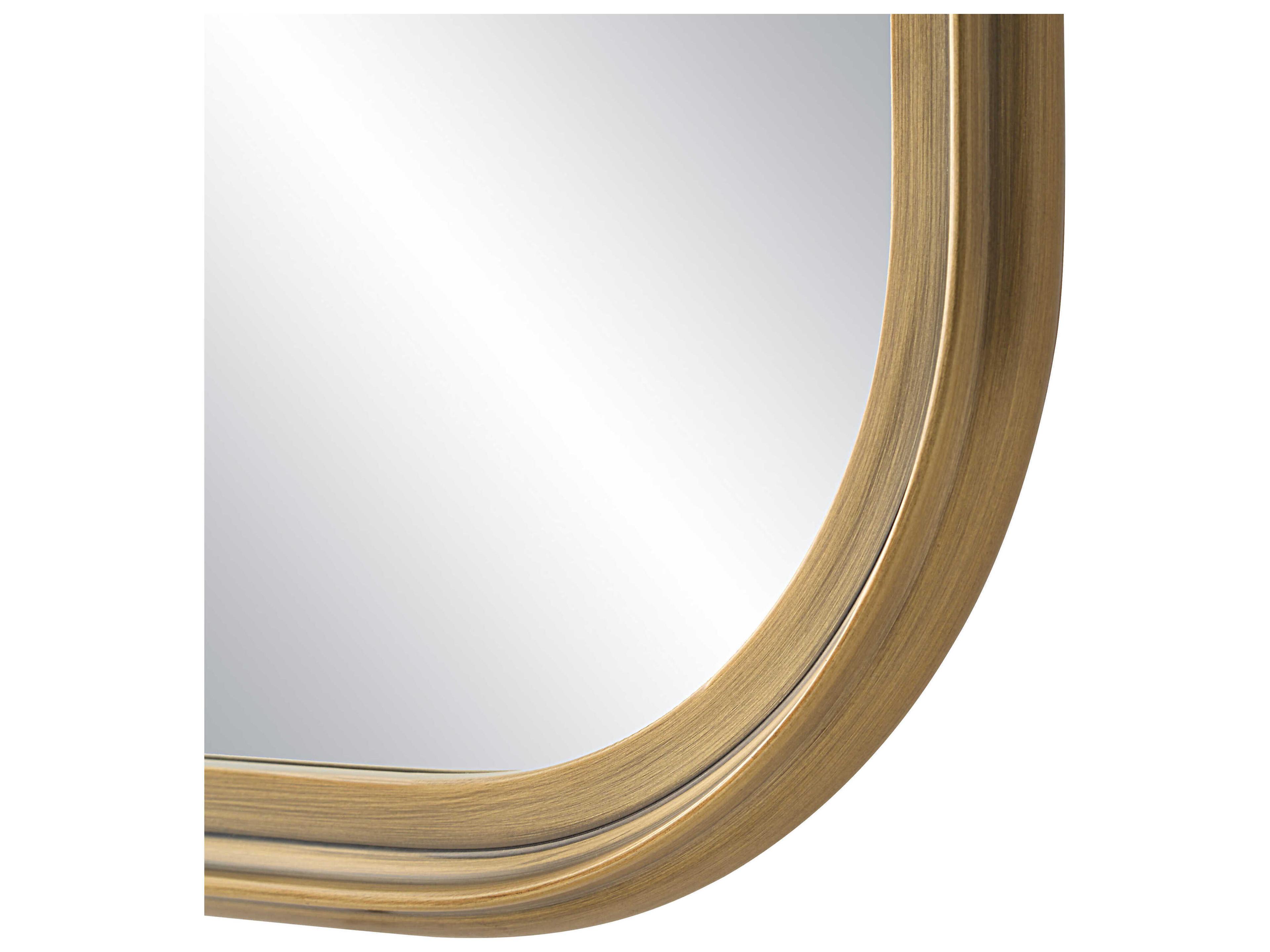 Renwil Jyn Antique Brushed Brass Rectangular Wall Mirror