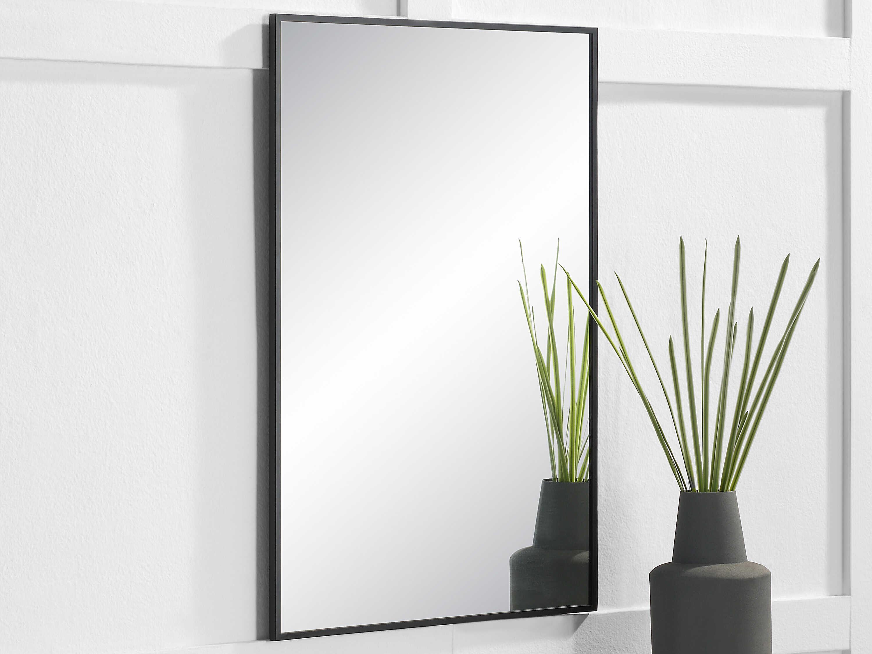 Renwil Gasel Matte Black Rectangular Wall Mirror