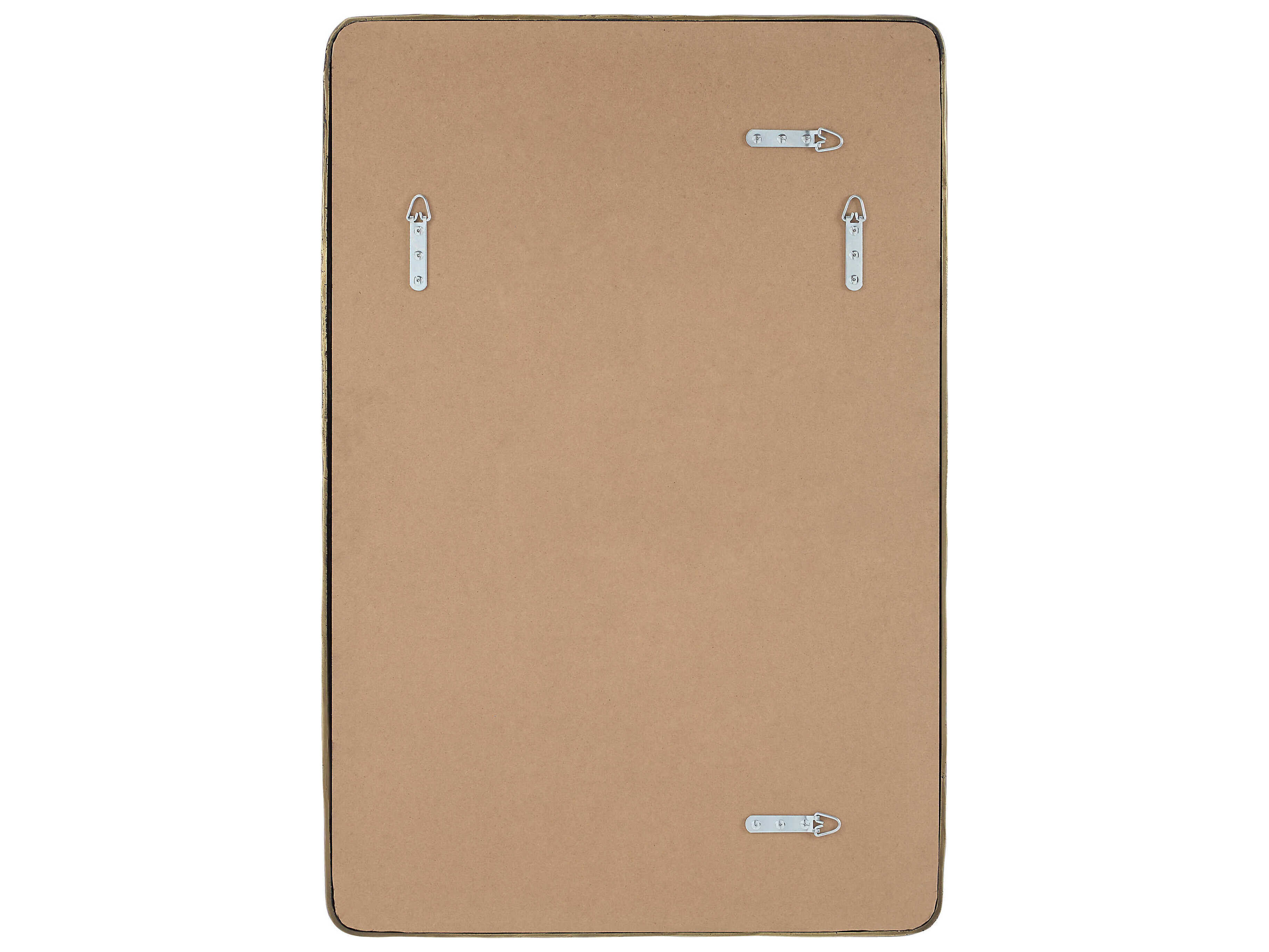 Renwil Ivory Dark Antique Brushed Brass Rectangular Wall Mirror