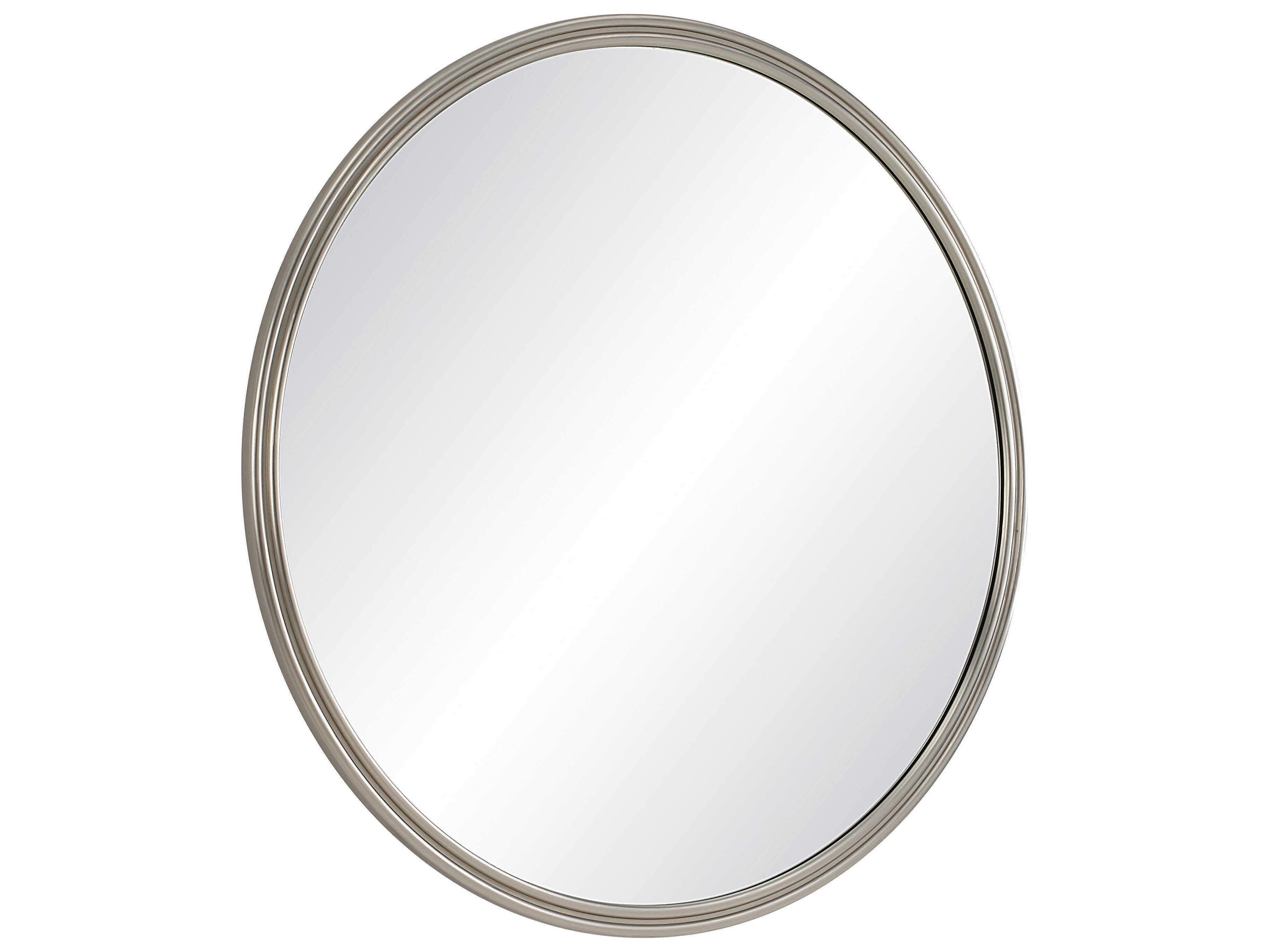 Renwil Oltimo Matte Satin Nickel Round Wall Mirror