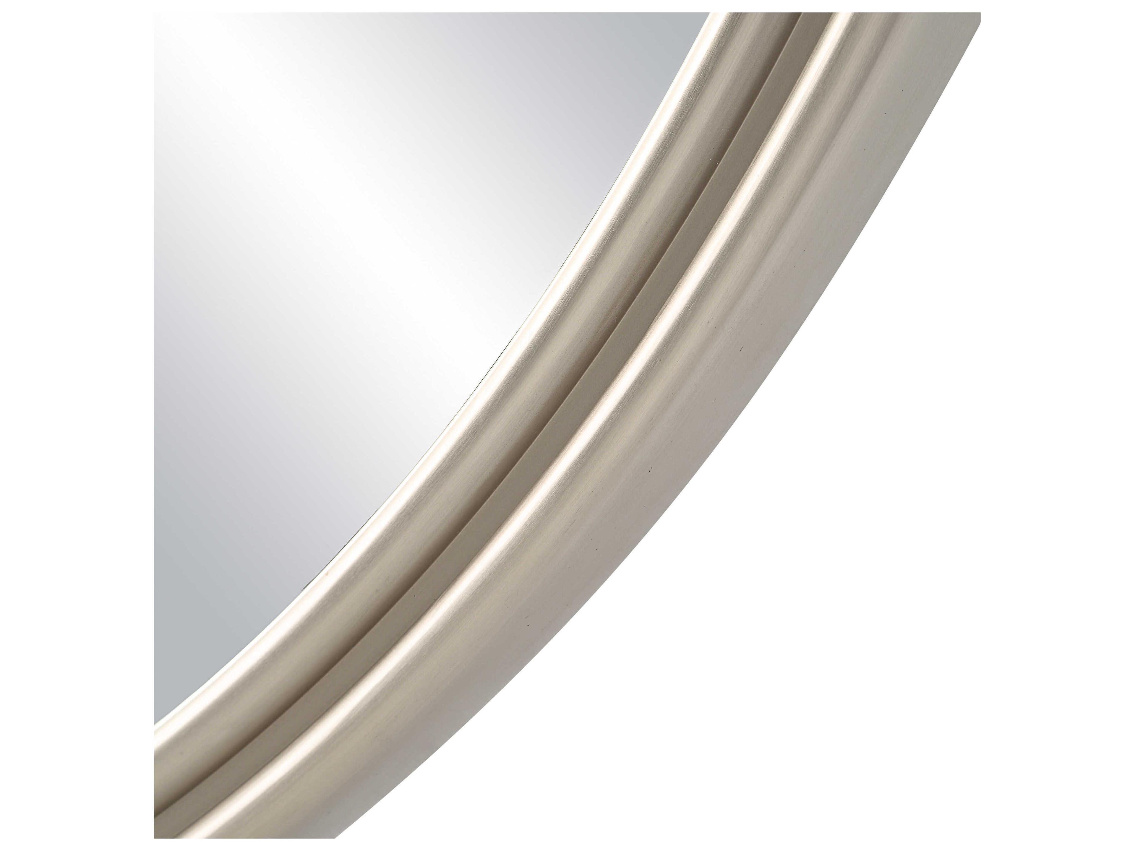 Renwil Oltimo Matte Satin Nickel Round Wall Mirror