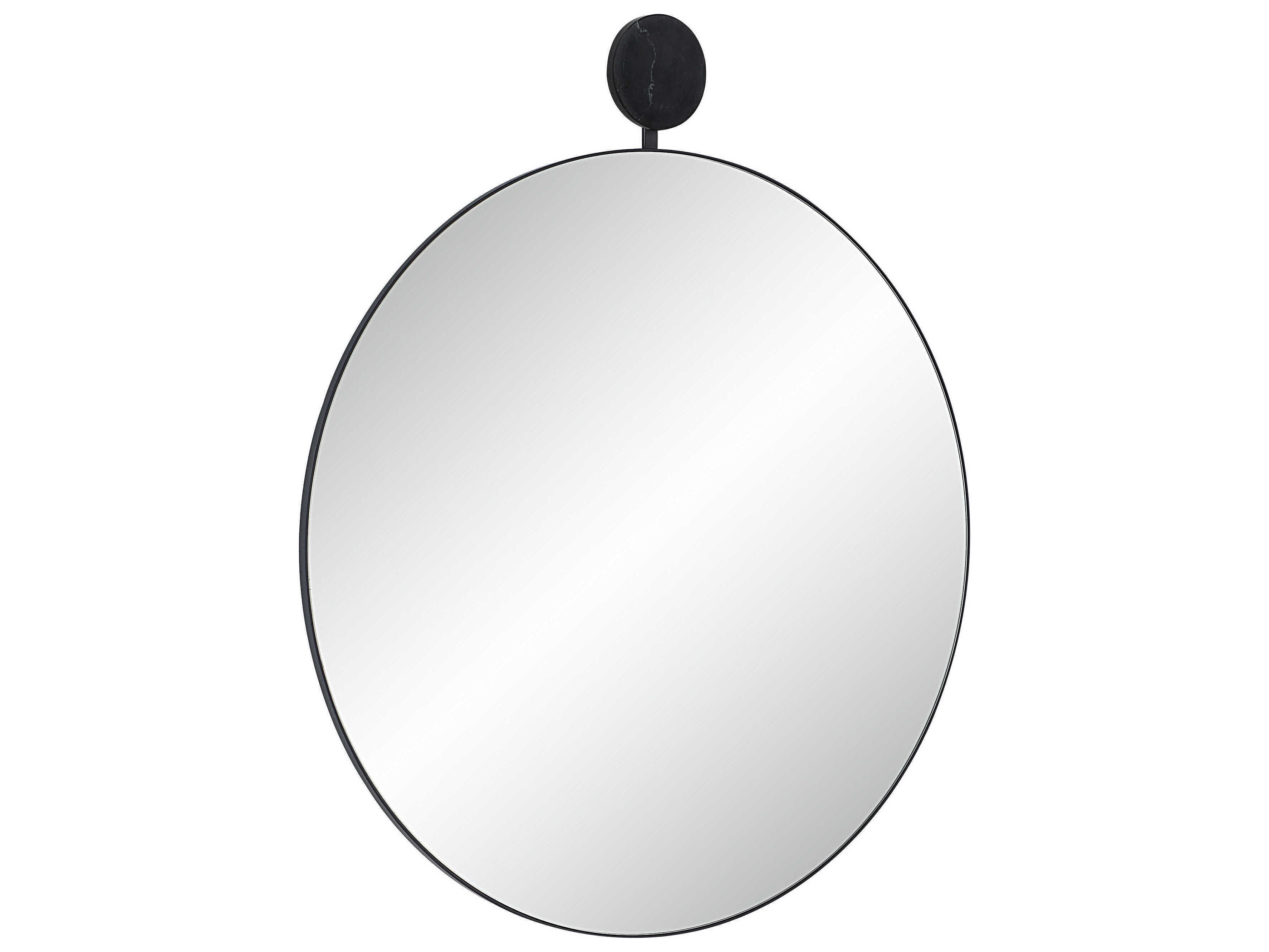 Renwil Adamas Matte Black Round Wall Mirror