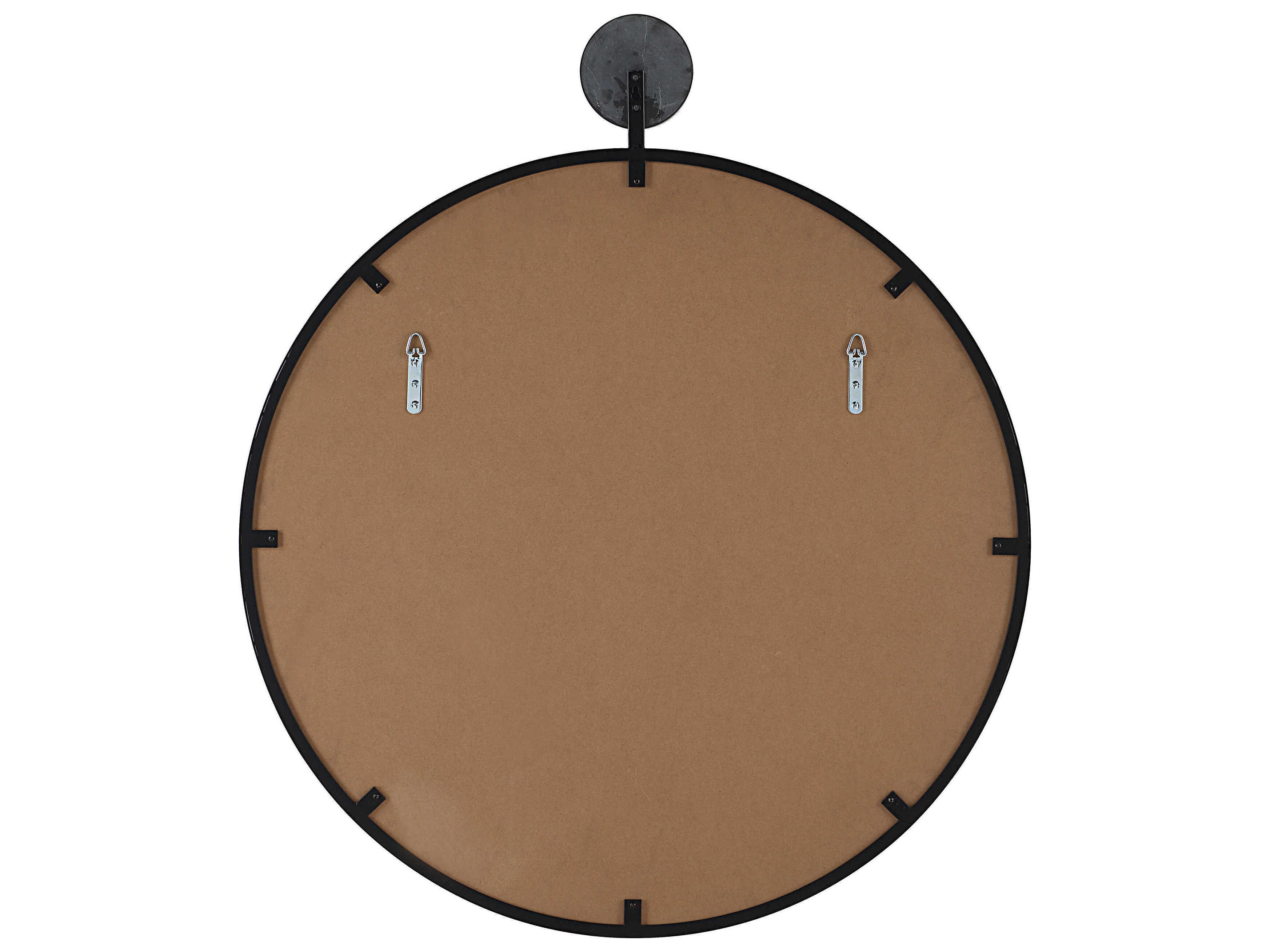 Renwil Adamas Matte Black Round Wall Mirror