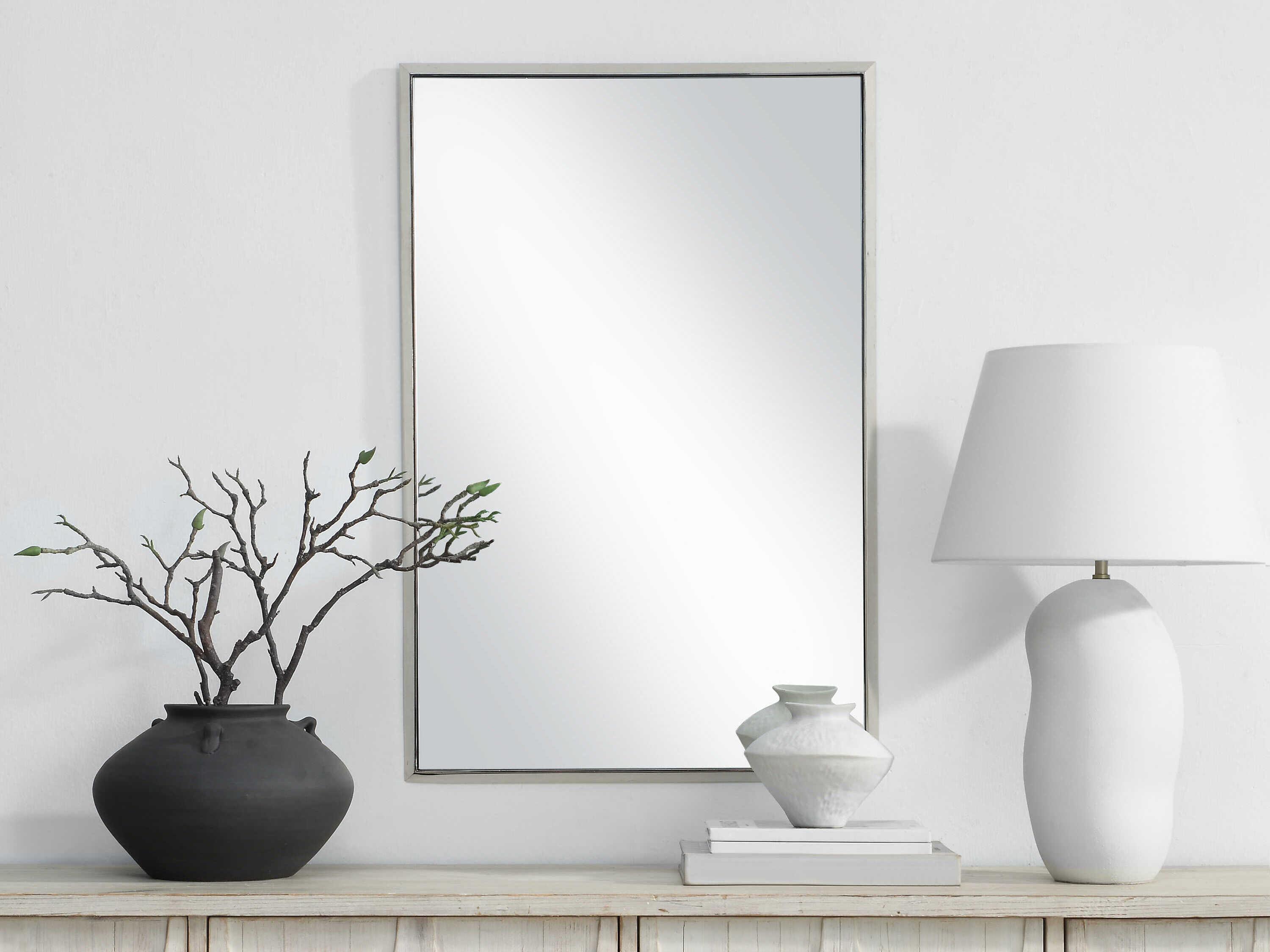 Renwil Dapia Nickel Rectangular Wall Mirror