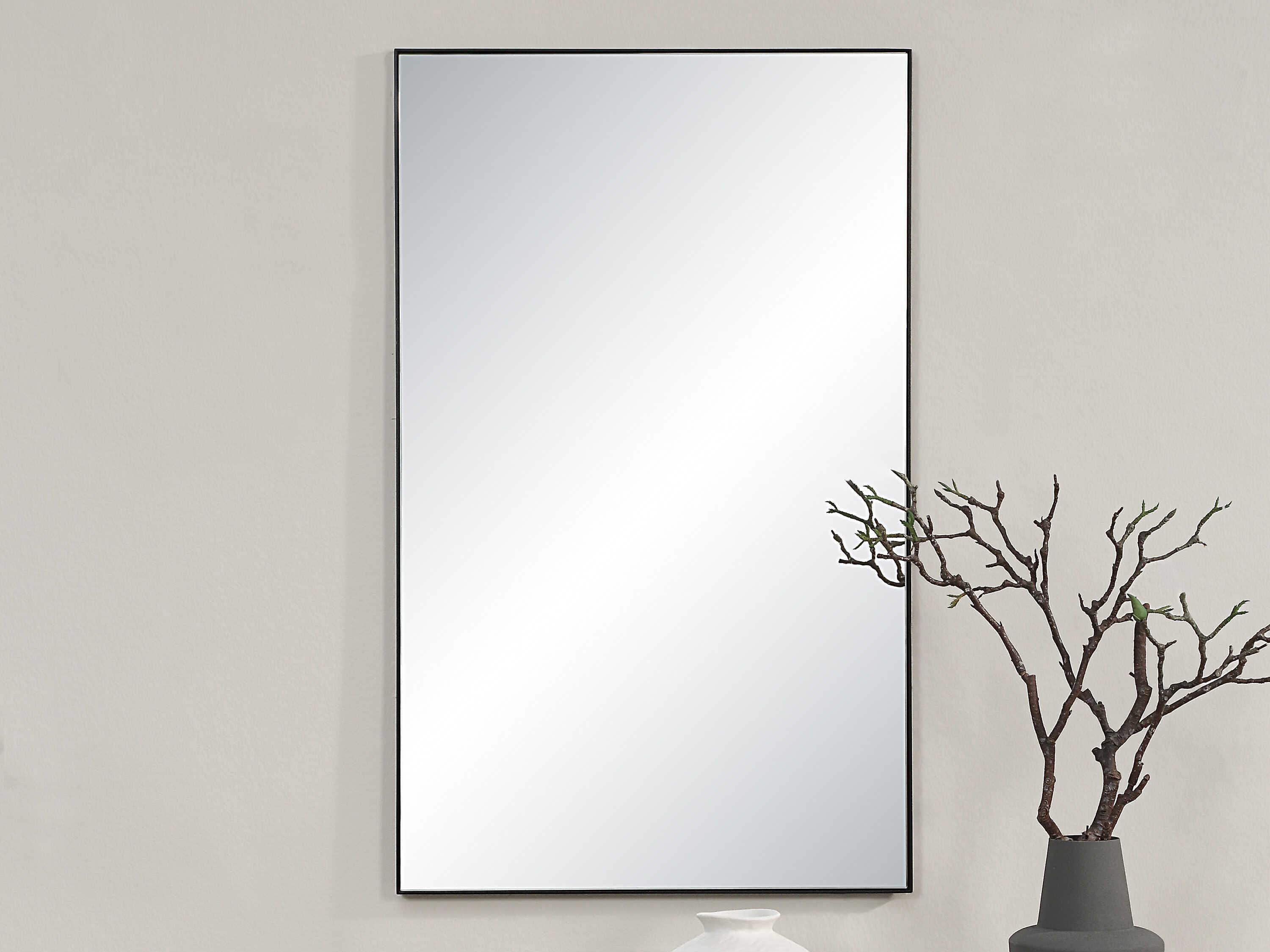 Renwil Loutro Matte Black Rectangular Wall Mirror