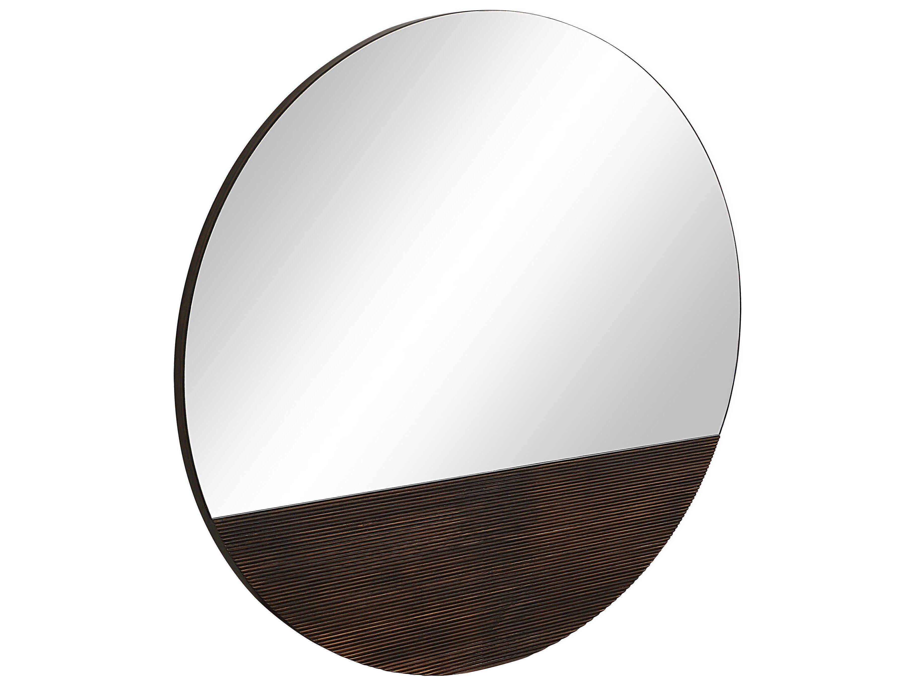 Renwil Ronda Walnut Round Wall Mirror