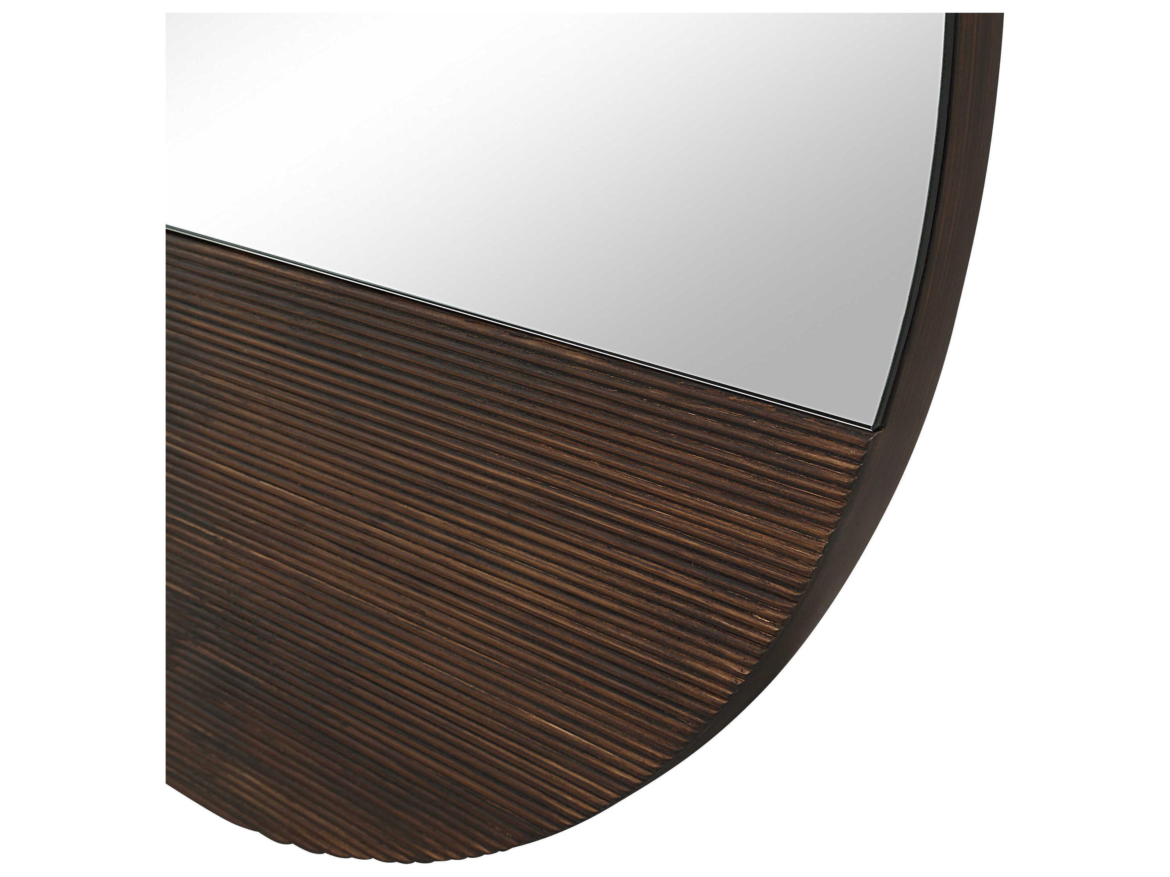 Renwil Ronda Walnut Round Wall Mirror