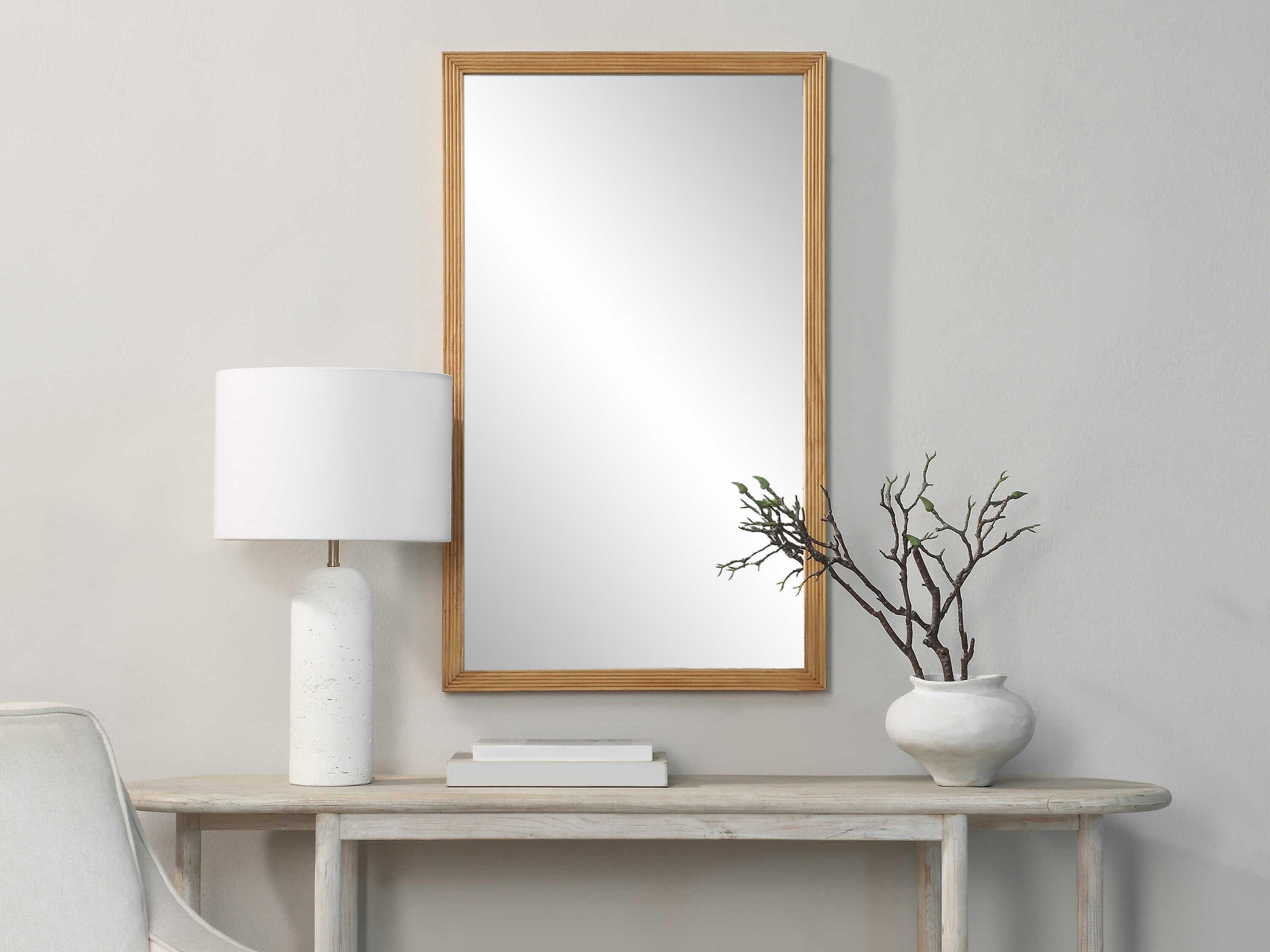 Renwil Salia Natural Rectangular Wall Mirror