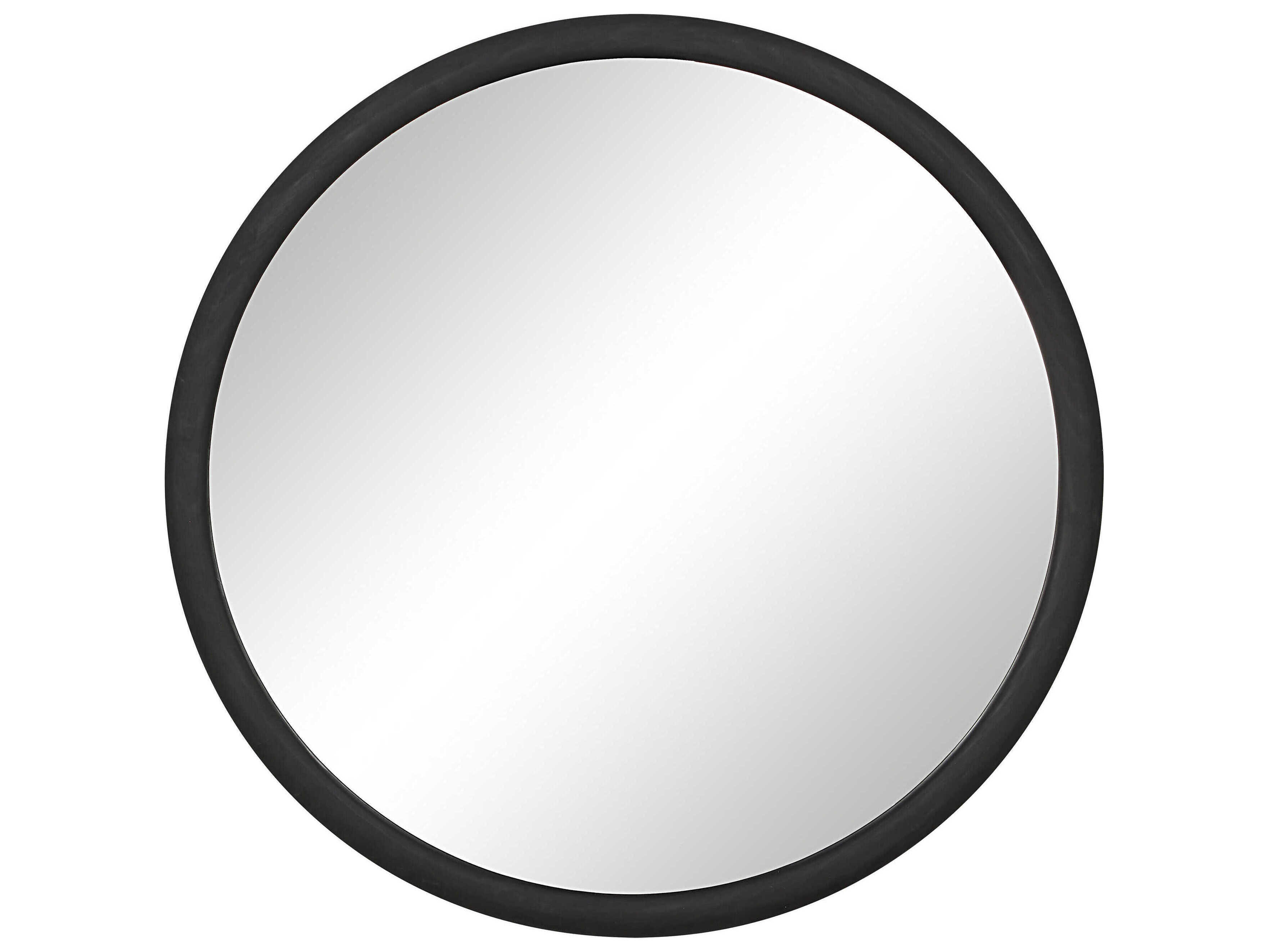 Renwil Olica Matte Black Round Wall Mirror