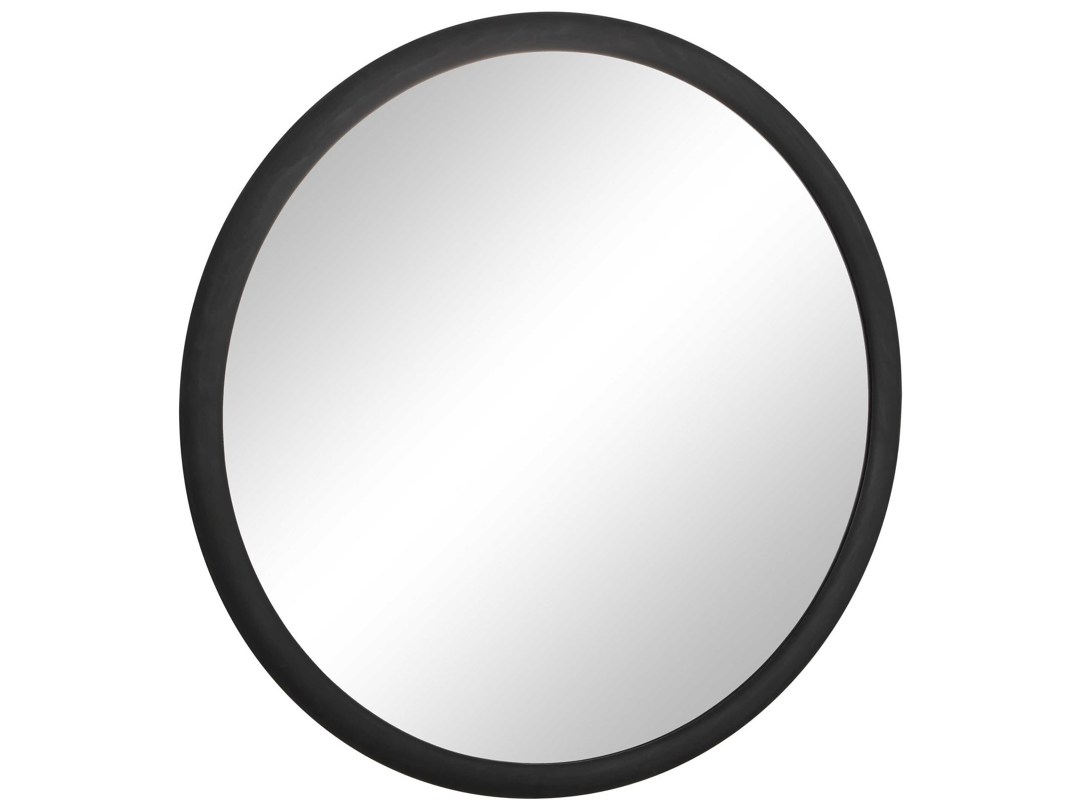 Renwil Olica Matte Black Round Wall Mirror