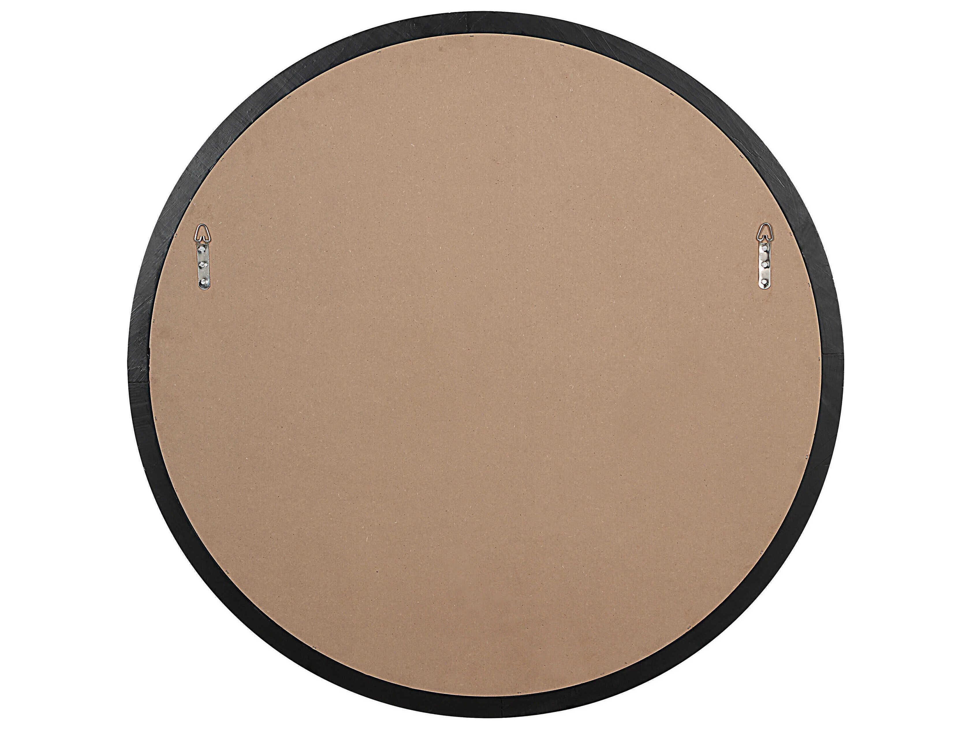 Renwil Olica Matte Black Round Wall Mirror