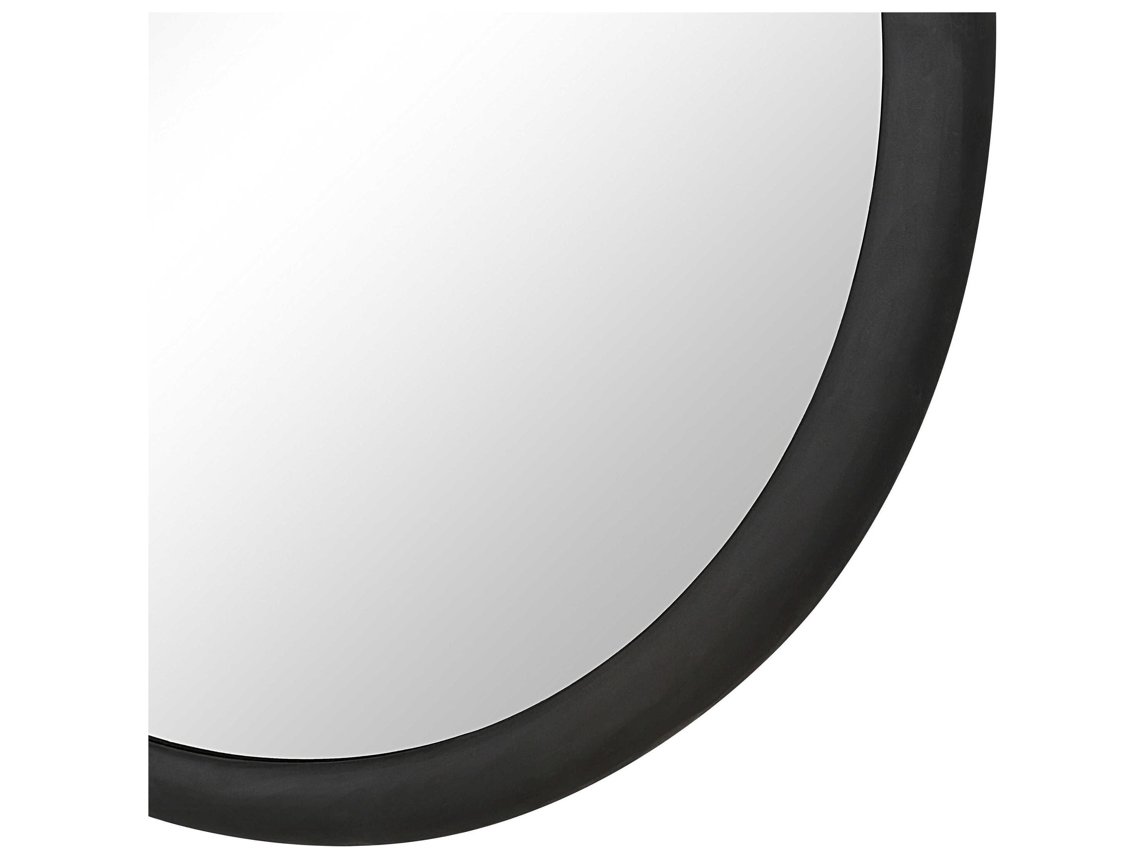 Renwil Olica Matte Black Round Wall Mirror