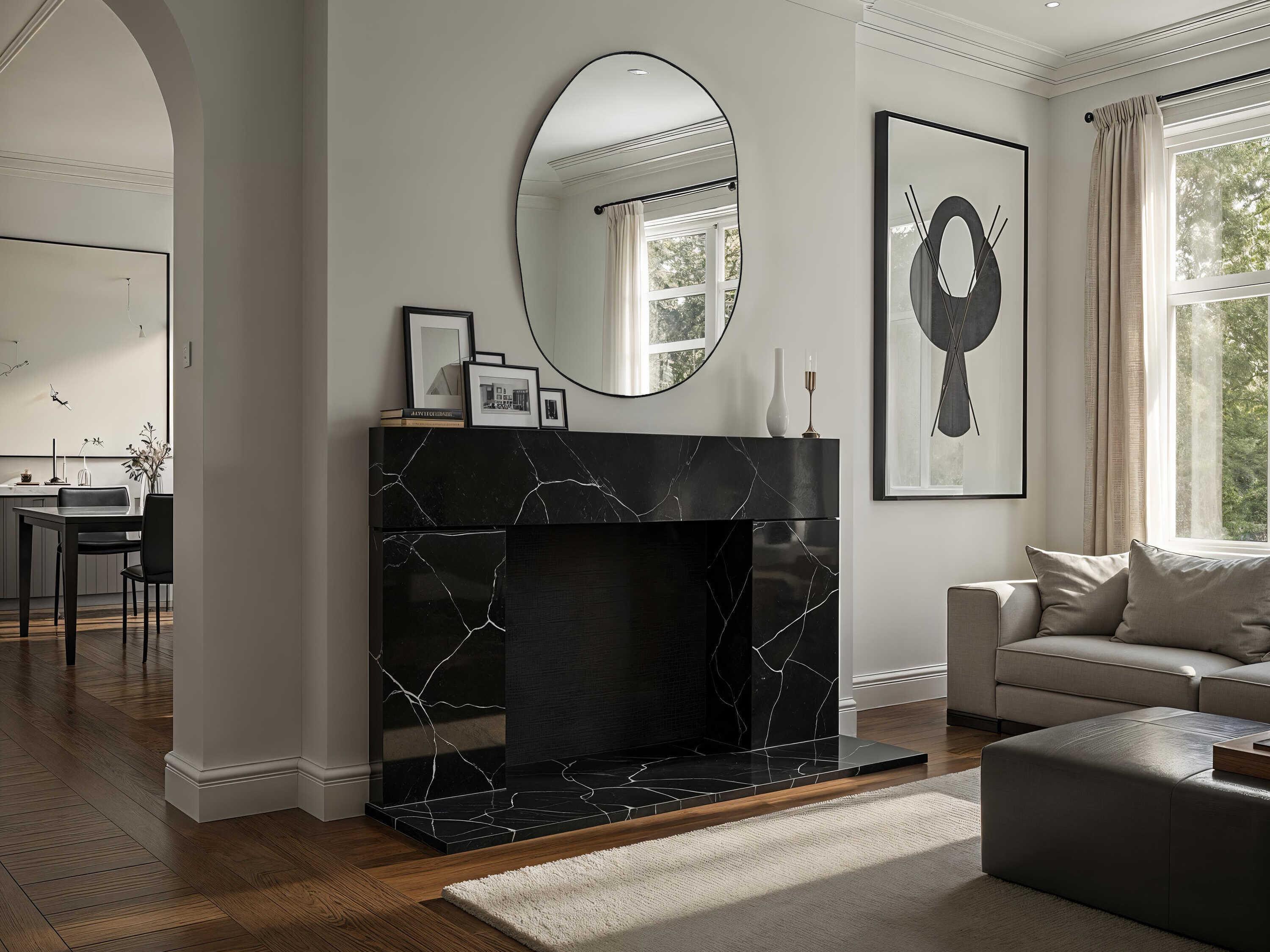 Renwil Messini Matte Black Wall Mirror