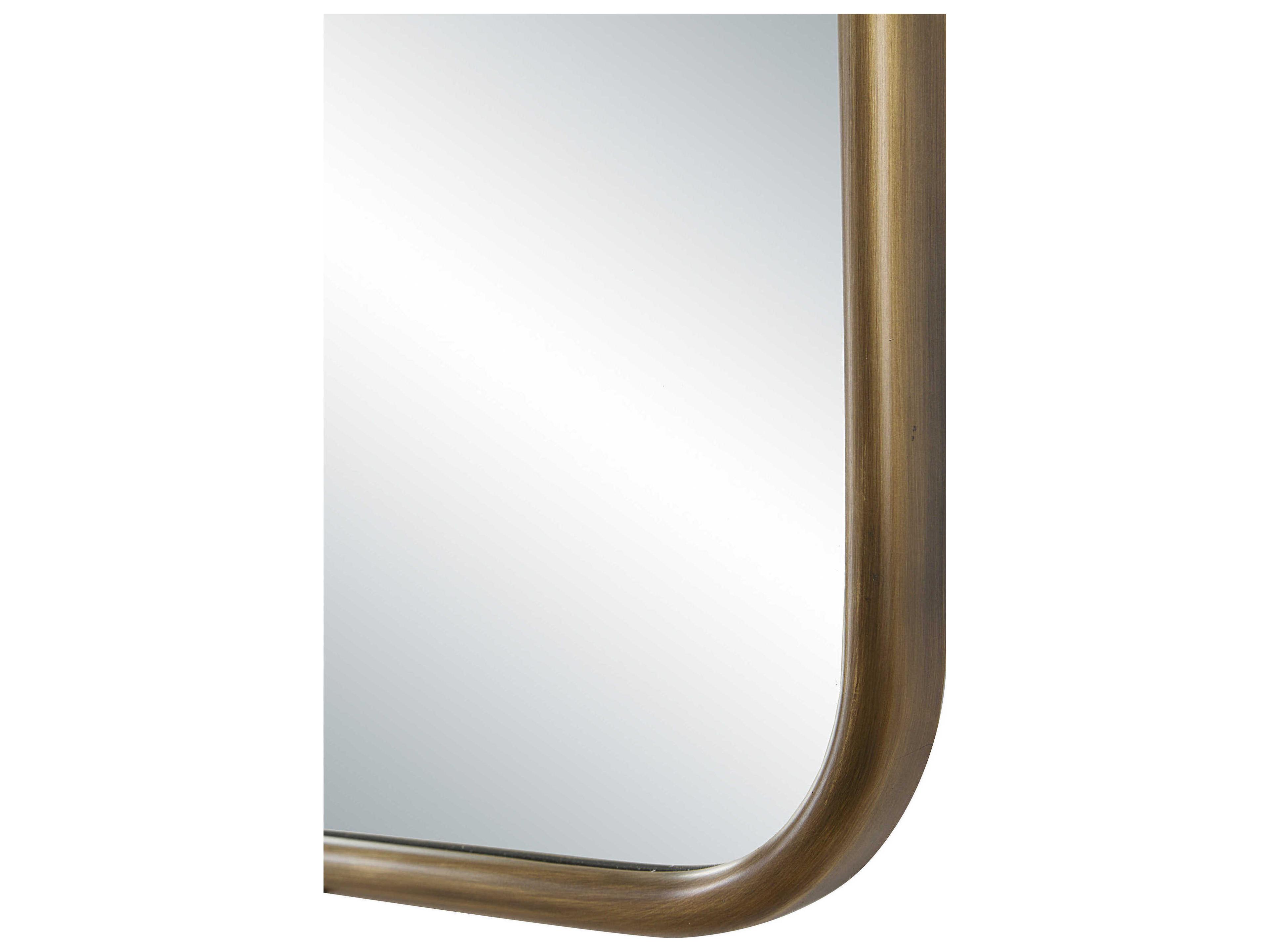 Renwil Franca Dark Antique Brushed Brass Rectangular Wall Mirror