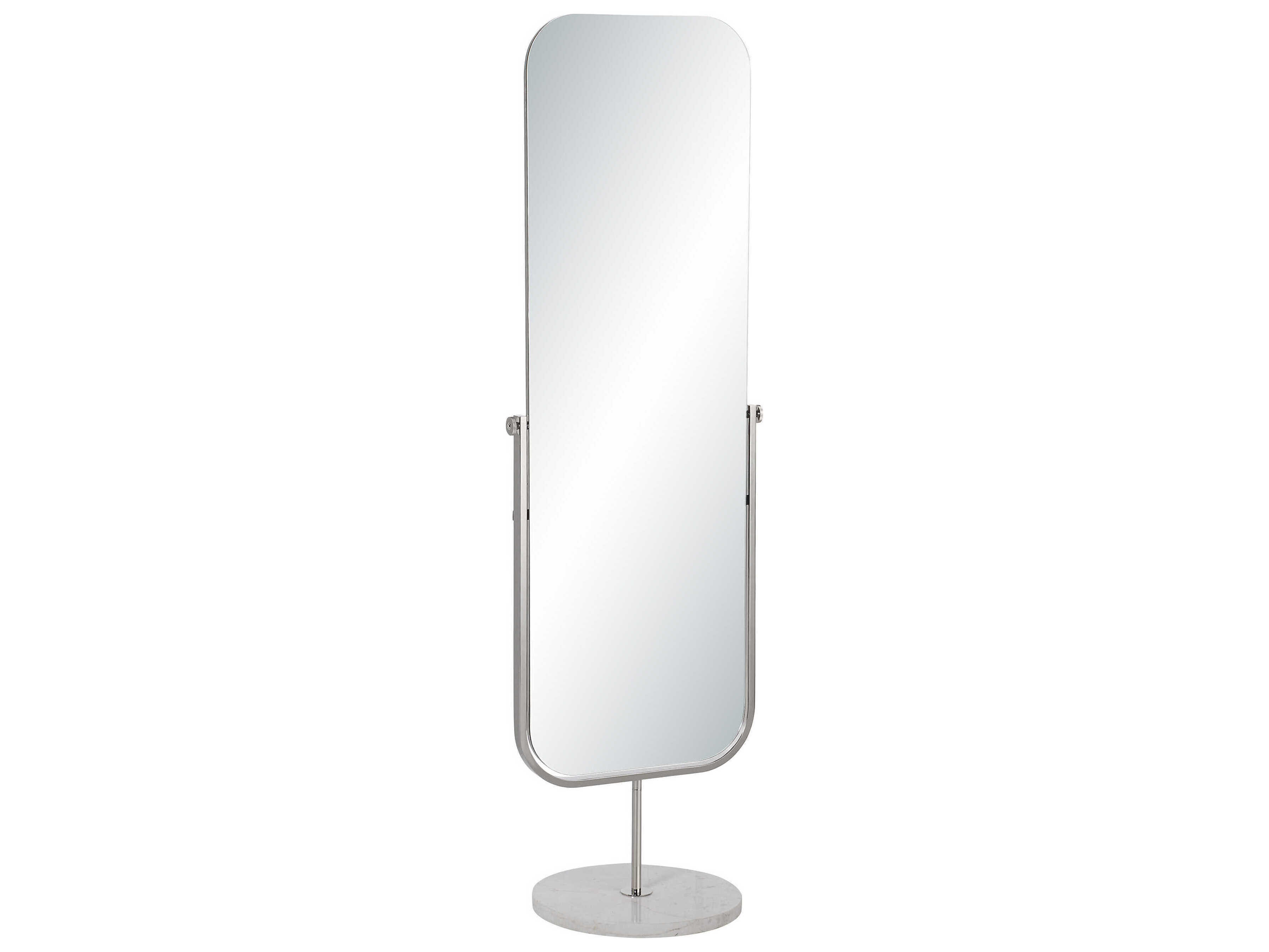 Renwil Mandra Polished Nickel Rectangular Floor Mirror