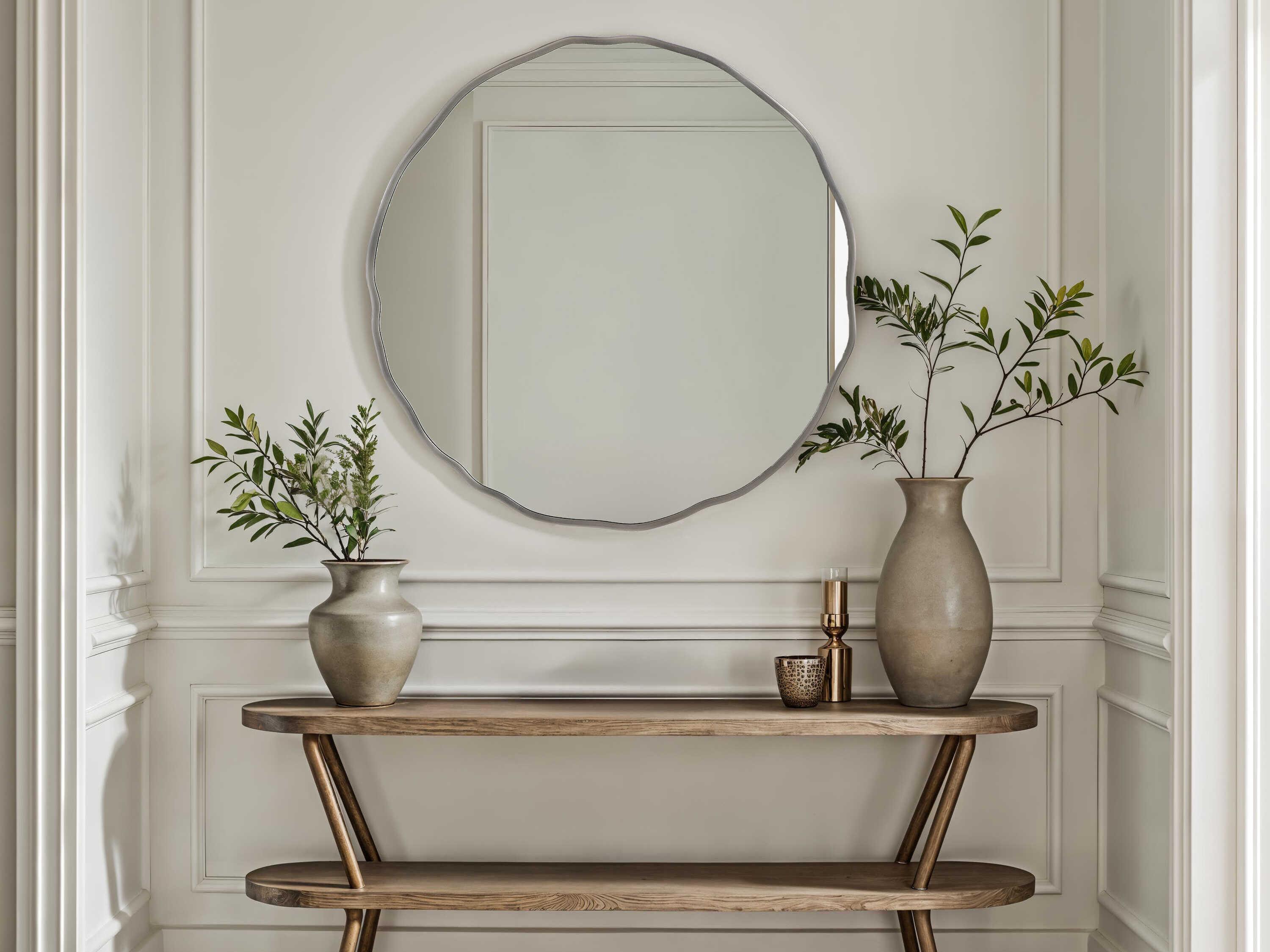 Renwil Cerro Antique Nickel Round Wall Mirror