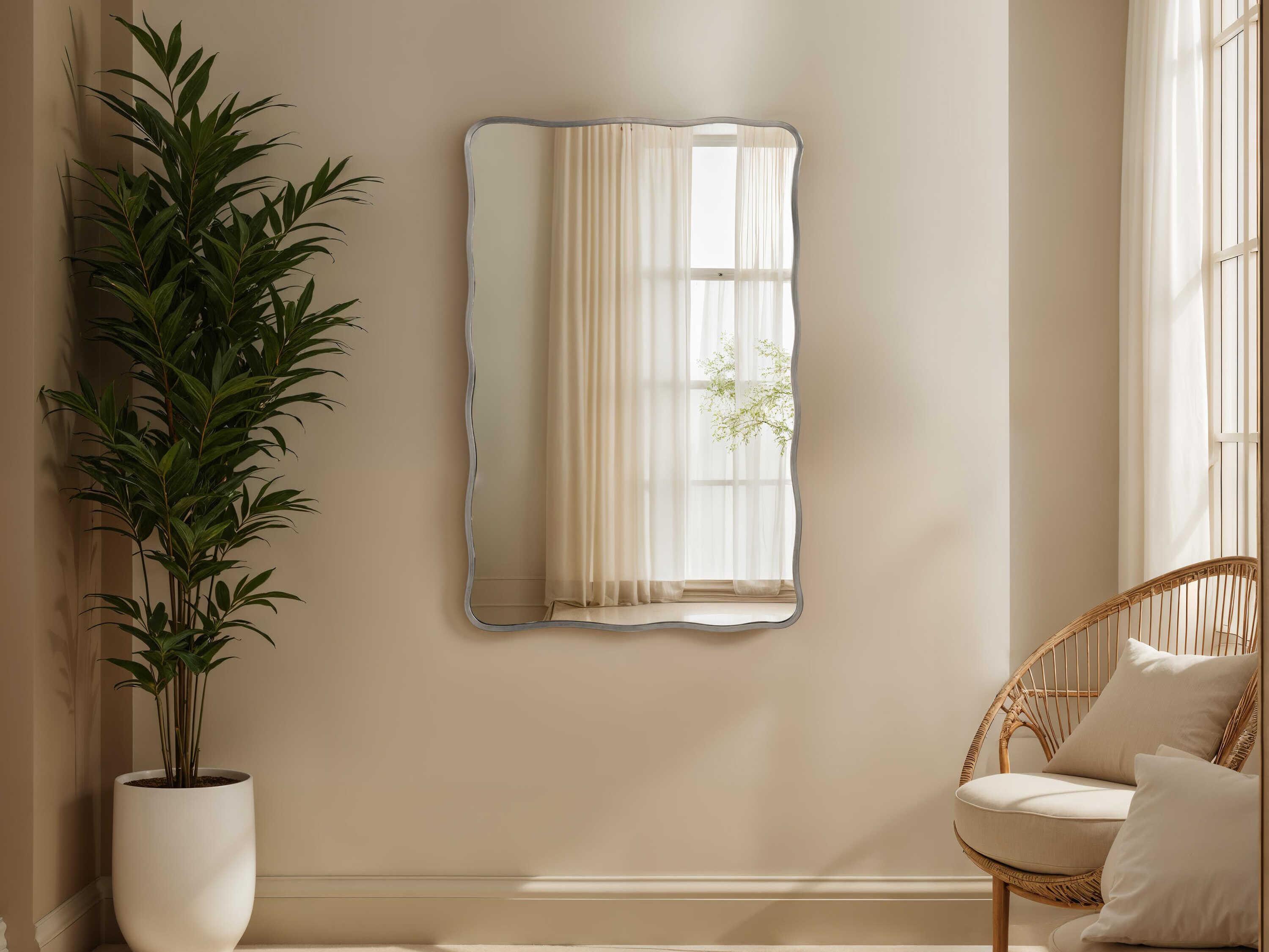 Renwil Balsa Antique Nickel Rectangular Wall Mirror