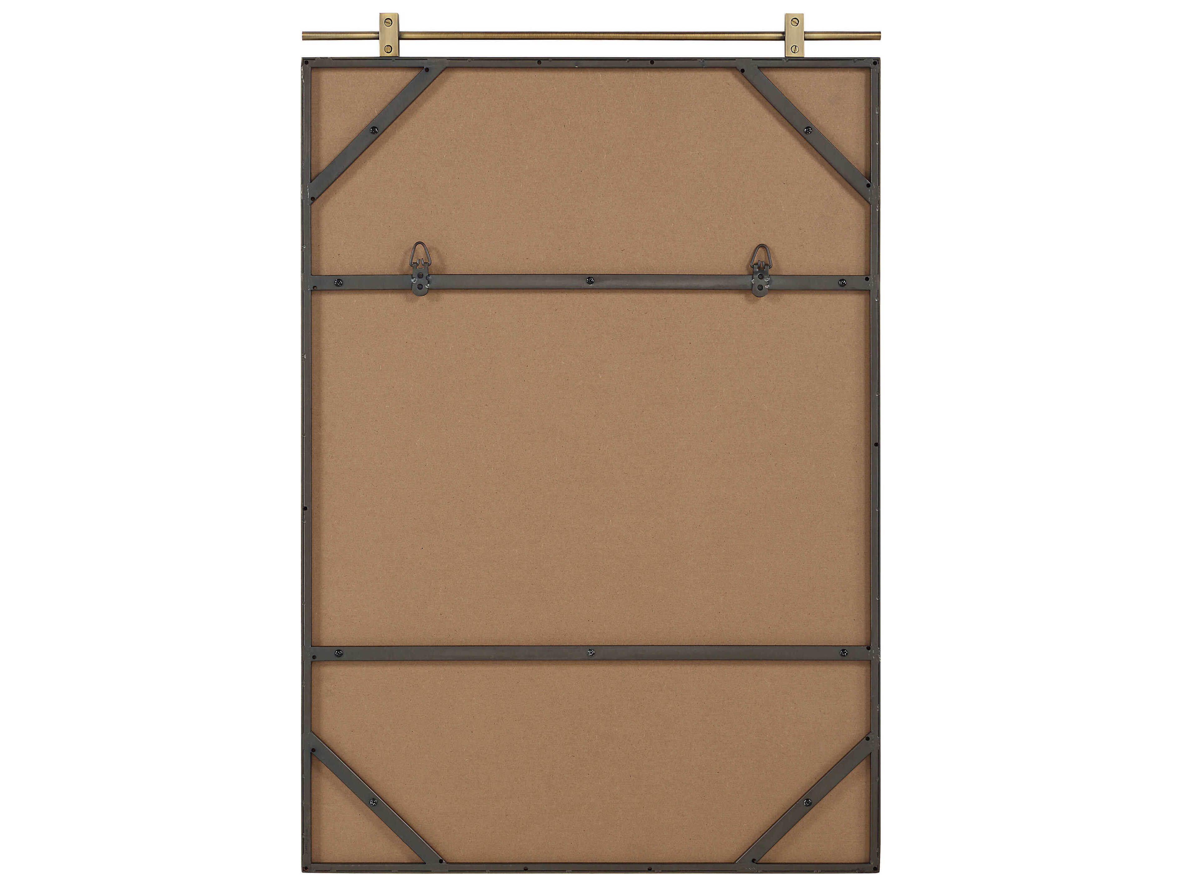 Renwil Neem Dark Antique Brushed Brass Rectangular Wall Mirror