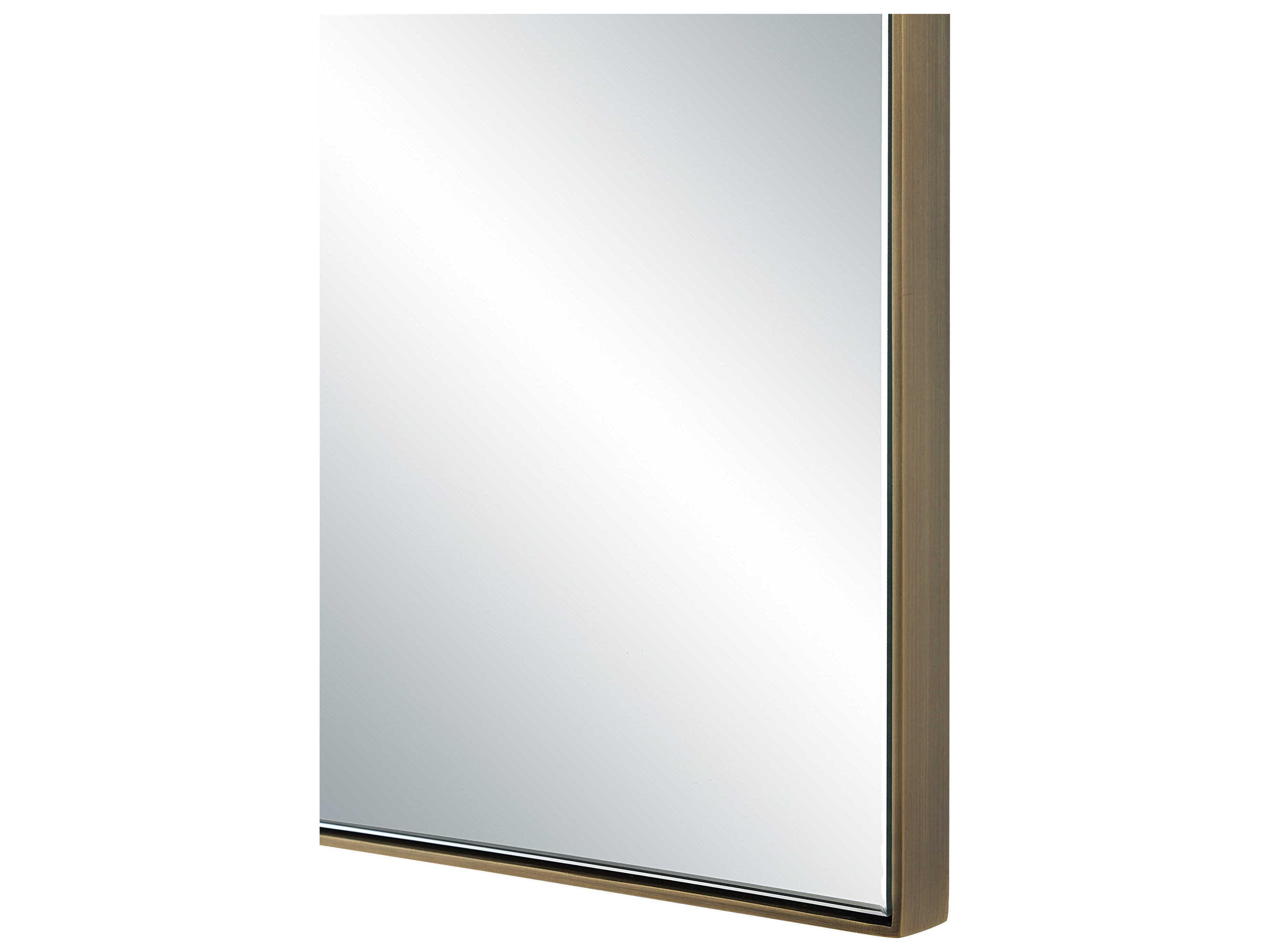 Renwil Neem Dark Antique Brushed Brass Rectangular Wall Mirror