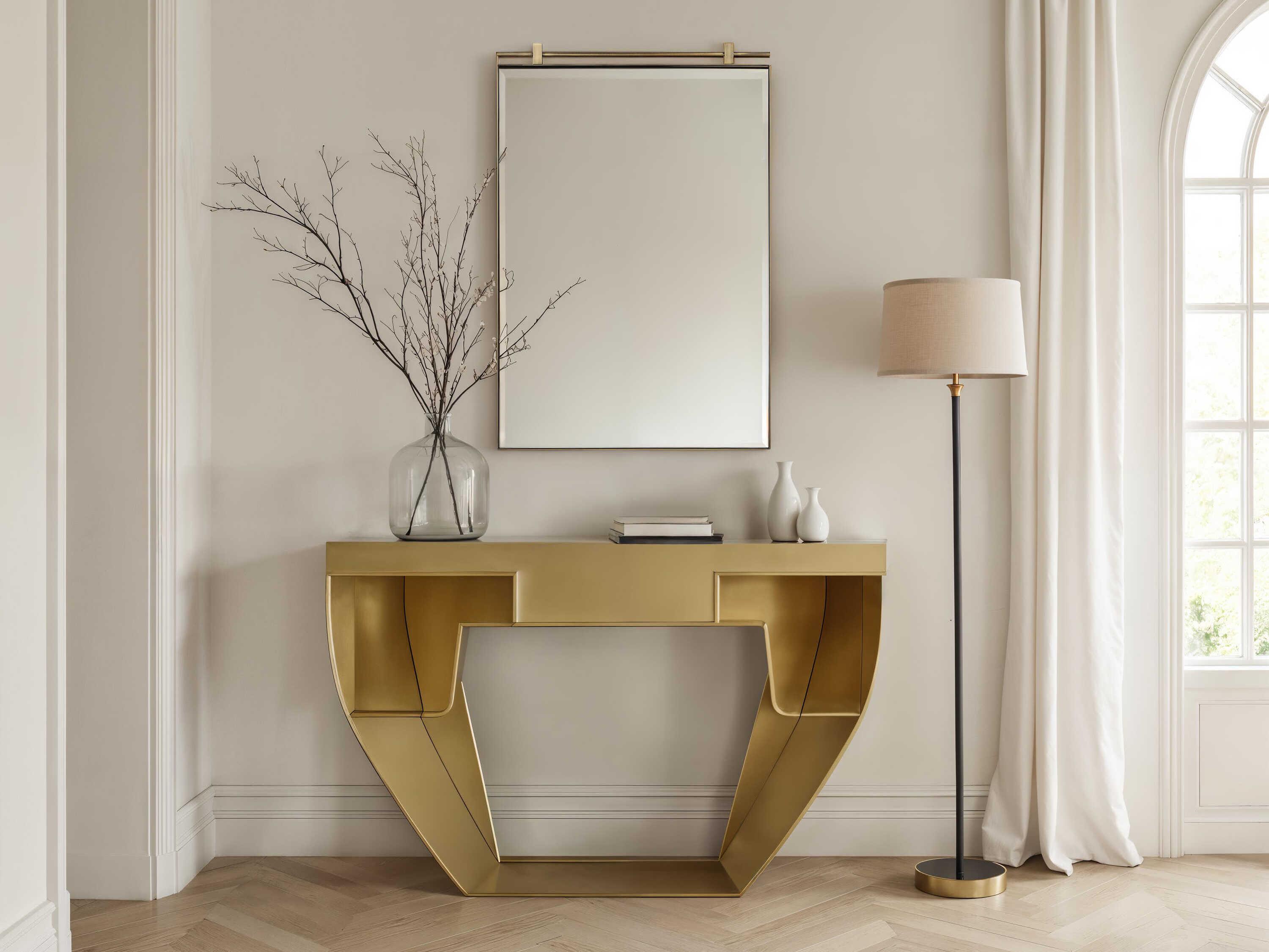 Renwil Neem Dark Antique Brushed Brass Rectangular Wall Mirror
