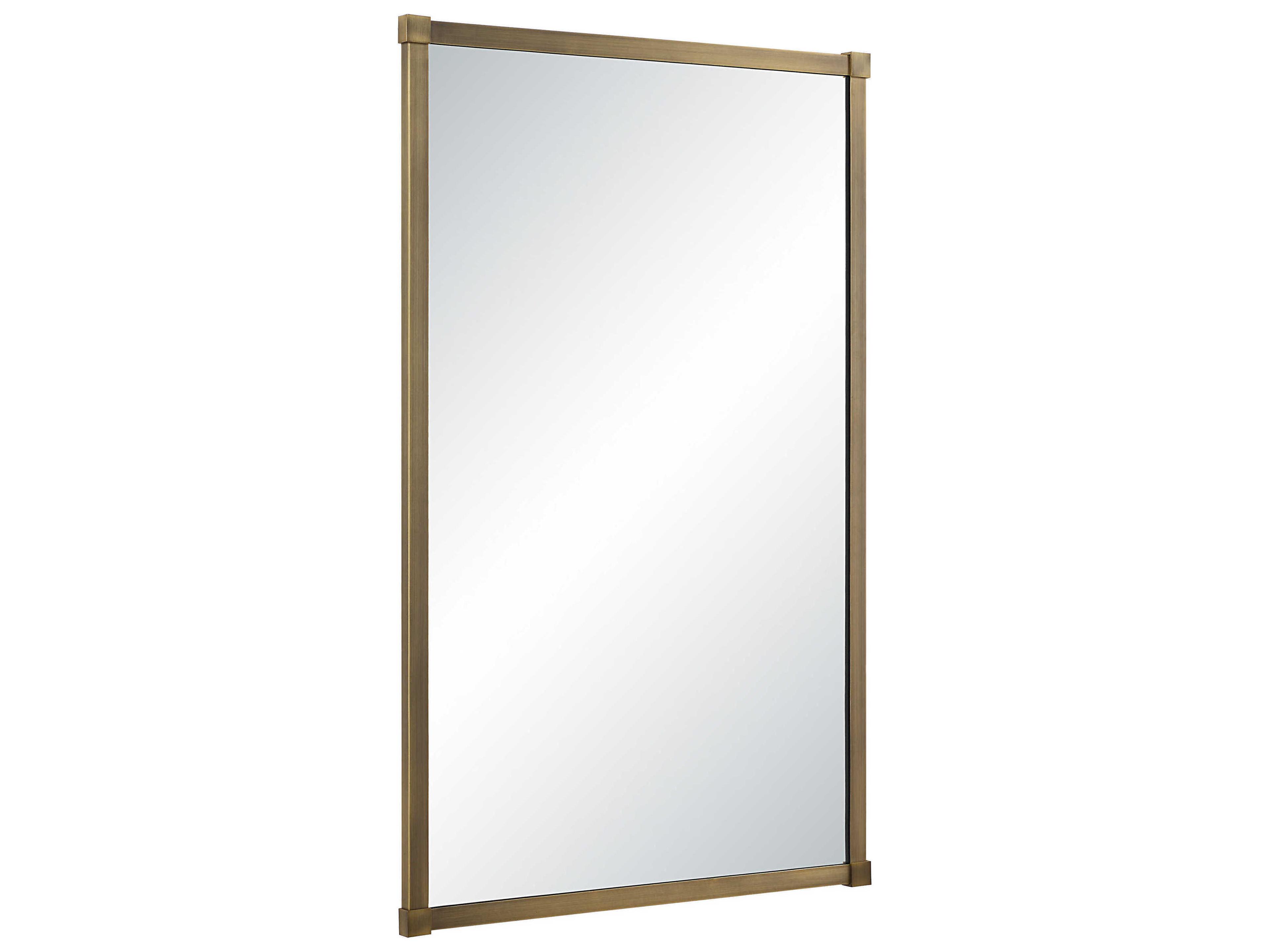 Renwil Khaya Dark Antique Brushed Brass Rectangular Wall Mirror
