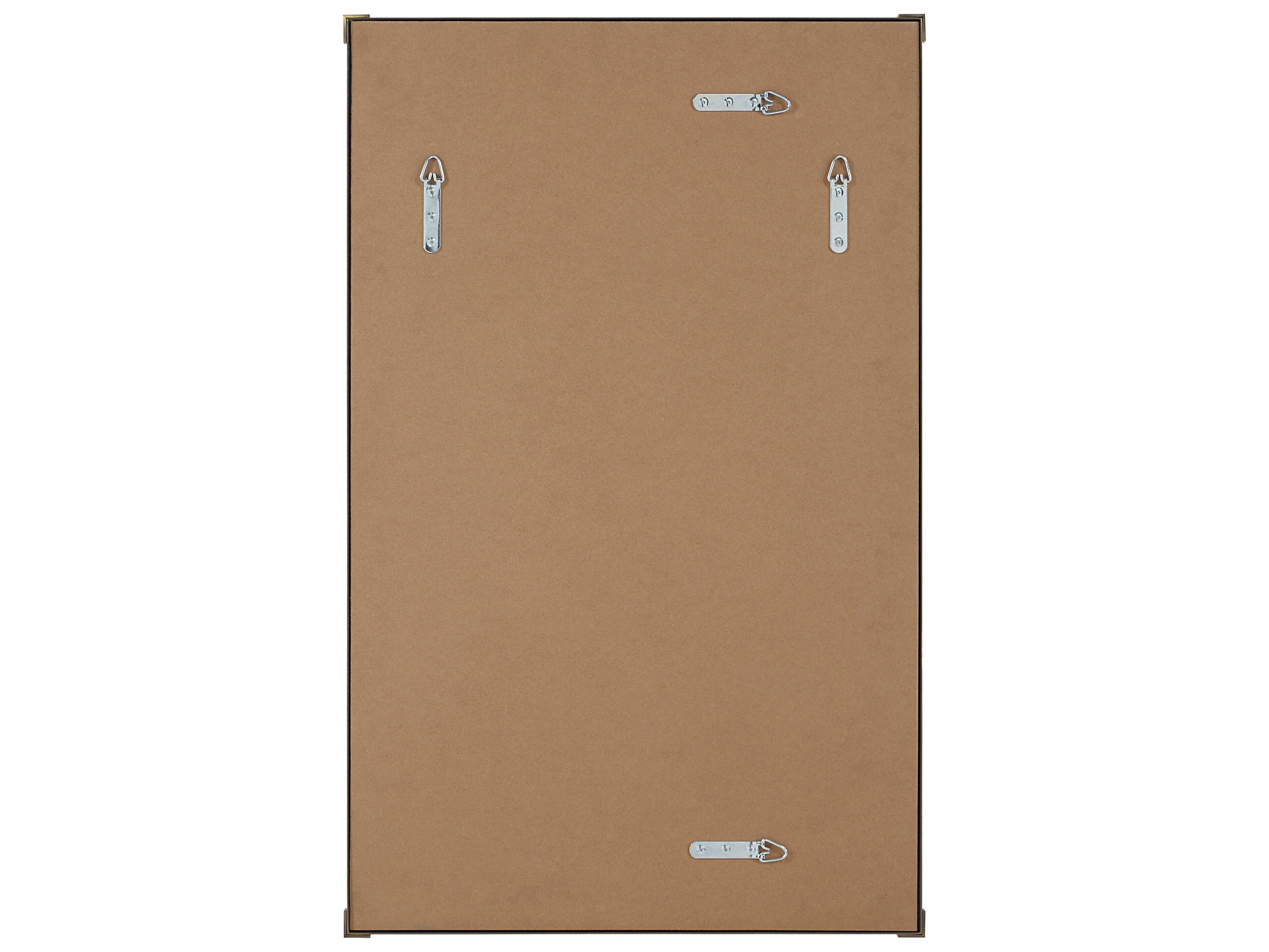 Renwil Khaya Dark Antique Brushed Brass Rectangular Wall Mirror