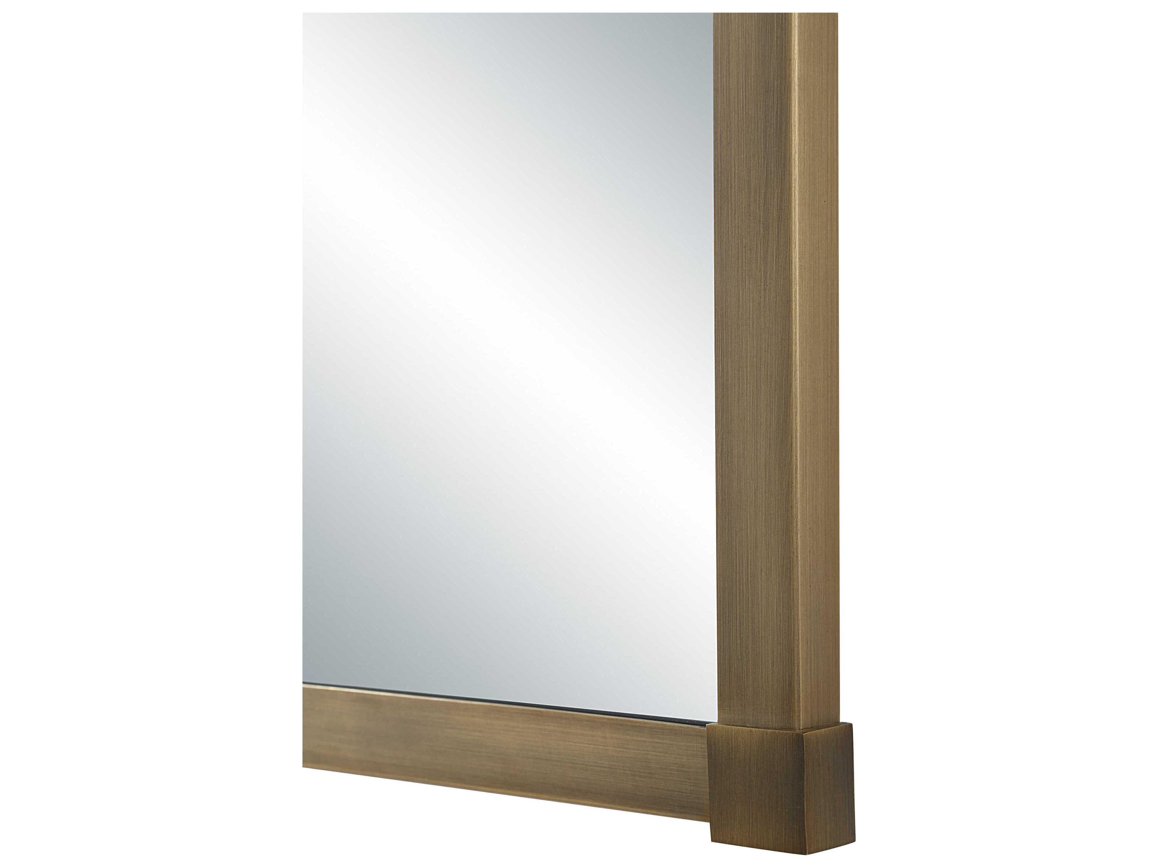 Renwil Khaya Dark Antique Brushed Brass Rectangular Wall Mirror