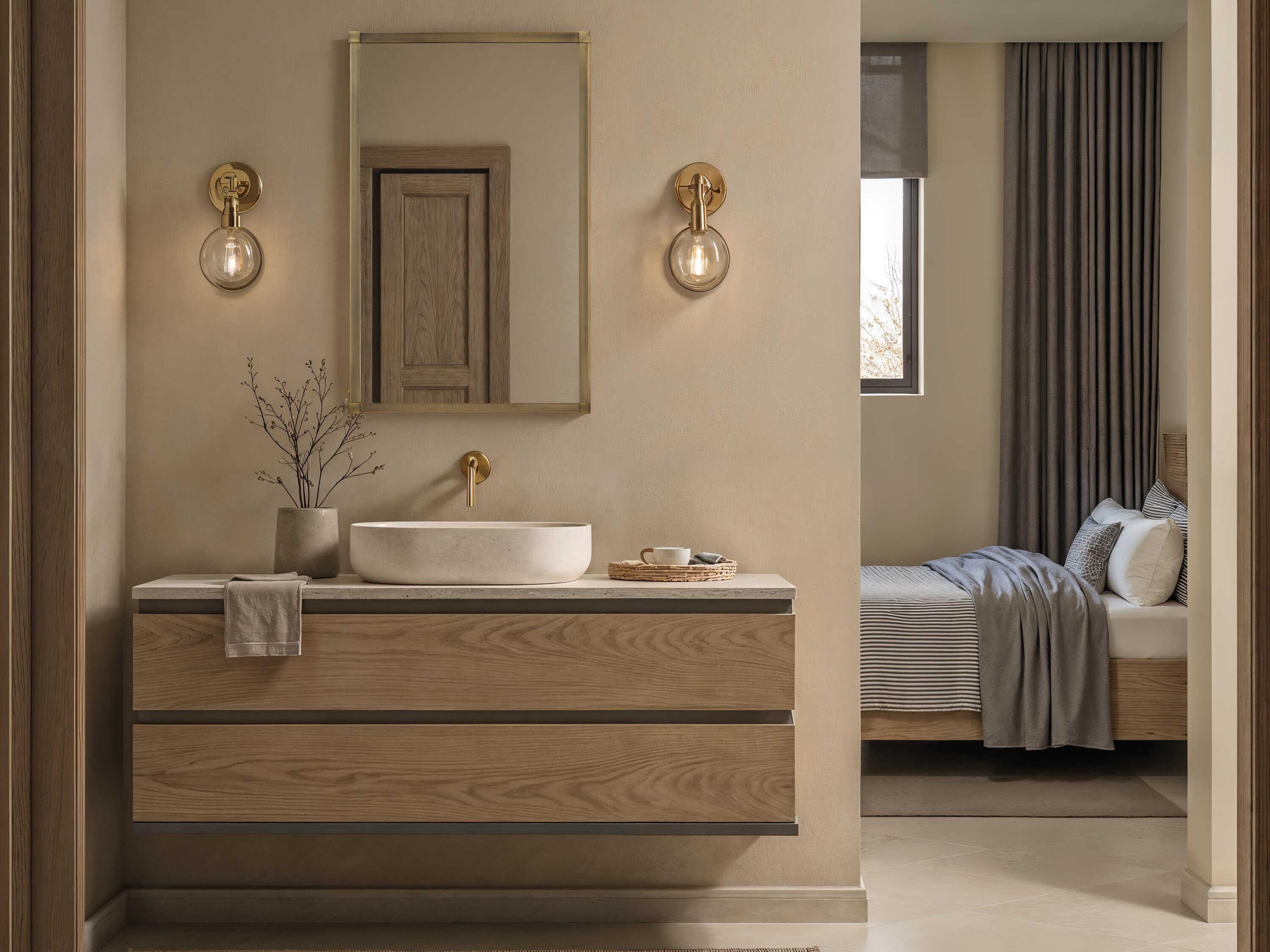 Renwil Khaya Dark Antique Brushed Brass Rectangular Wall Mirror