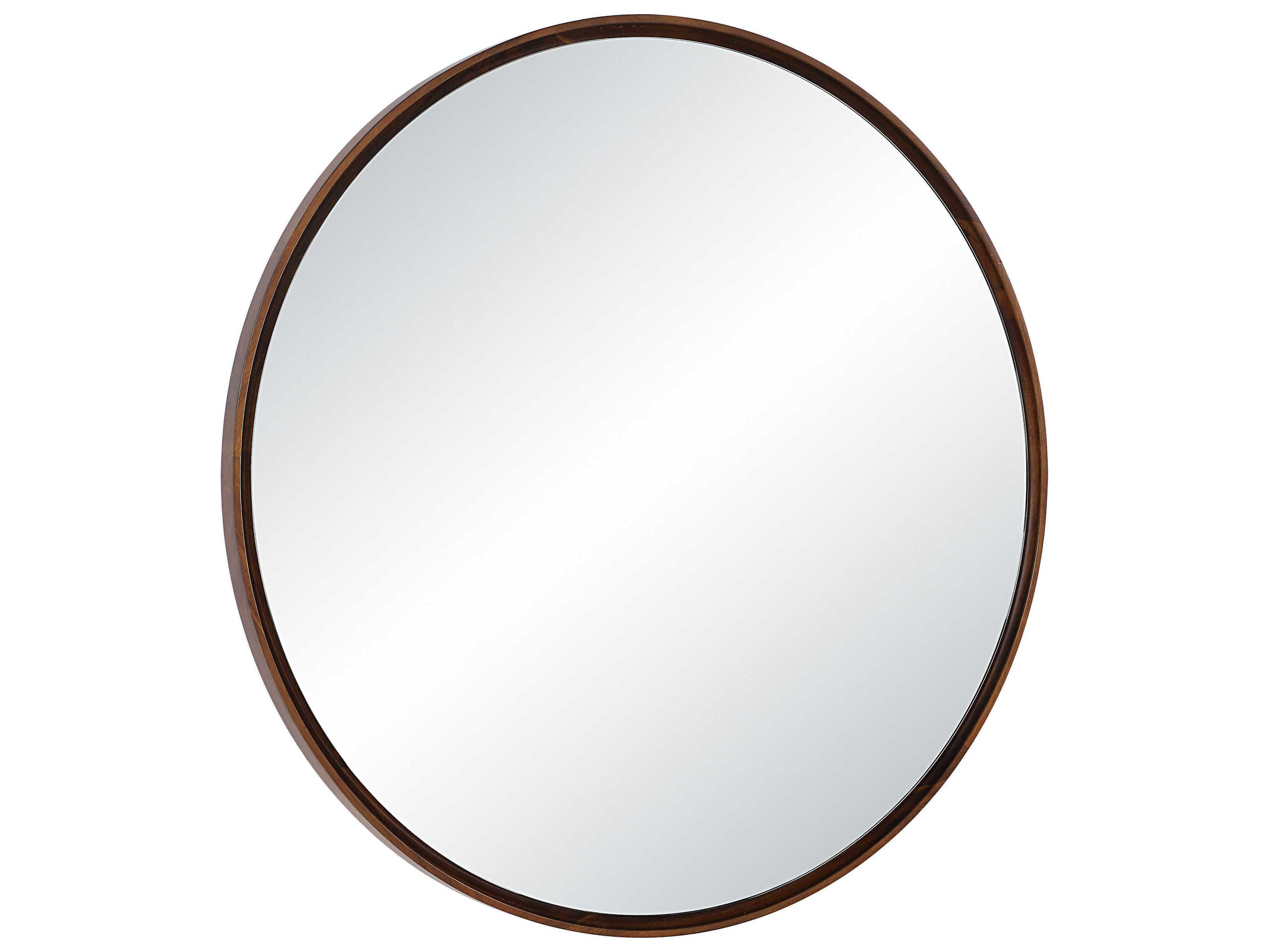 Renwil Cabiria Walnut Round Wall Mirror