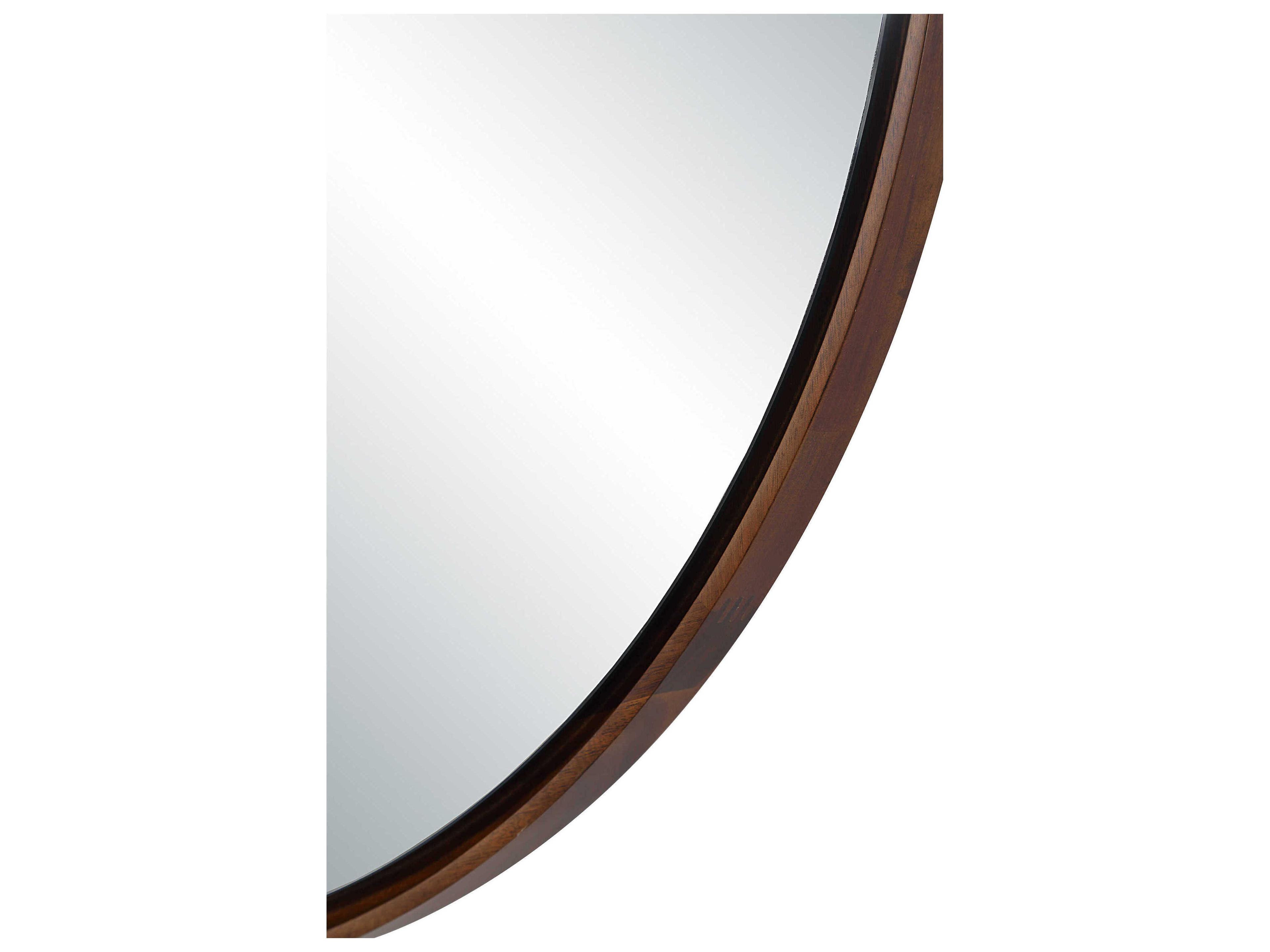 Renwil Cabiria Walnut Round Wall Mirror