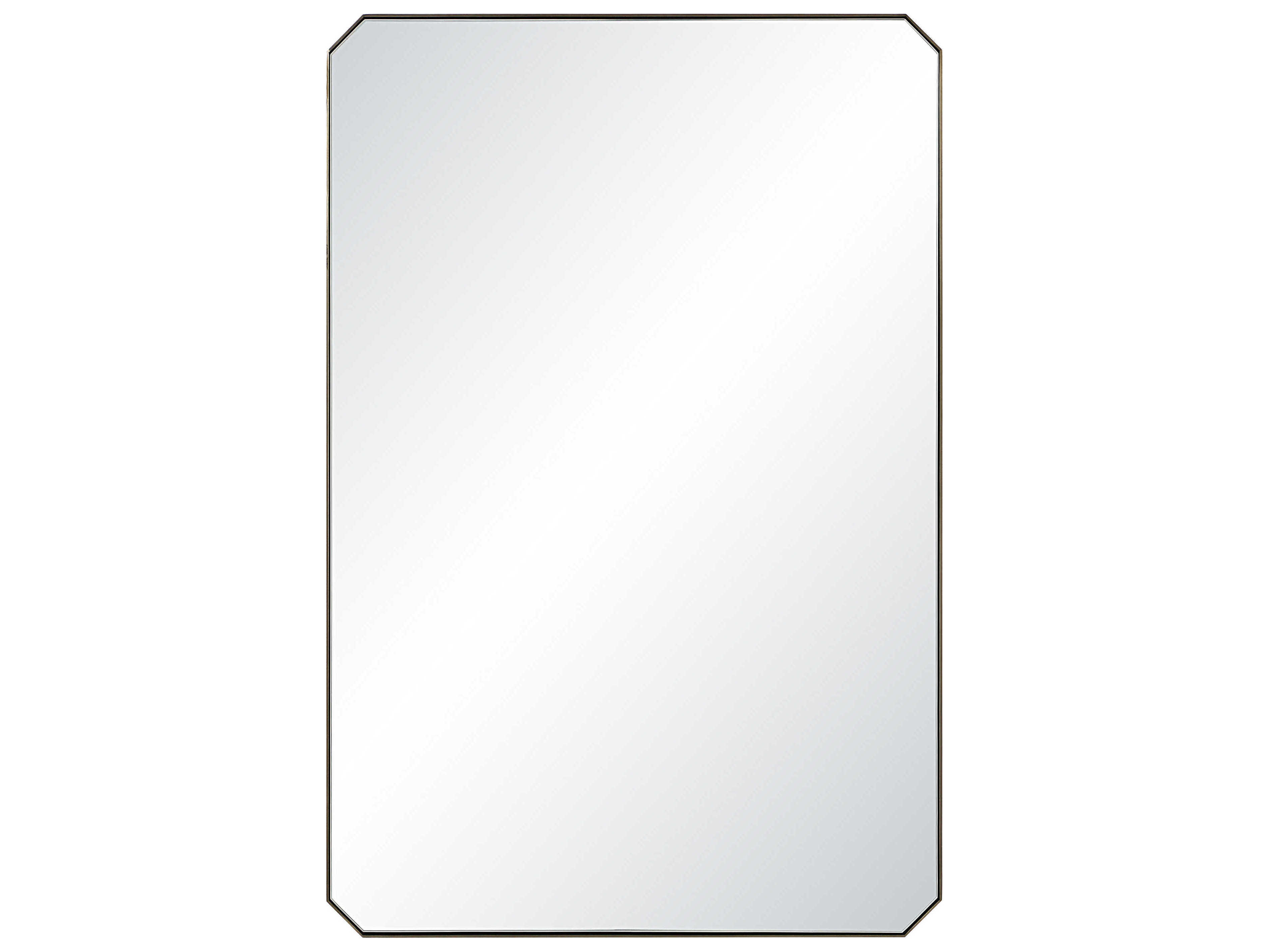 Renwil Nate Plated Dark Antique Brushed Brass Rectangular Wall Mirror
