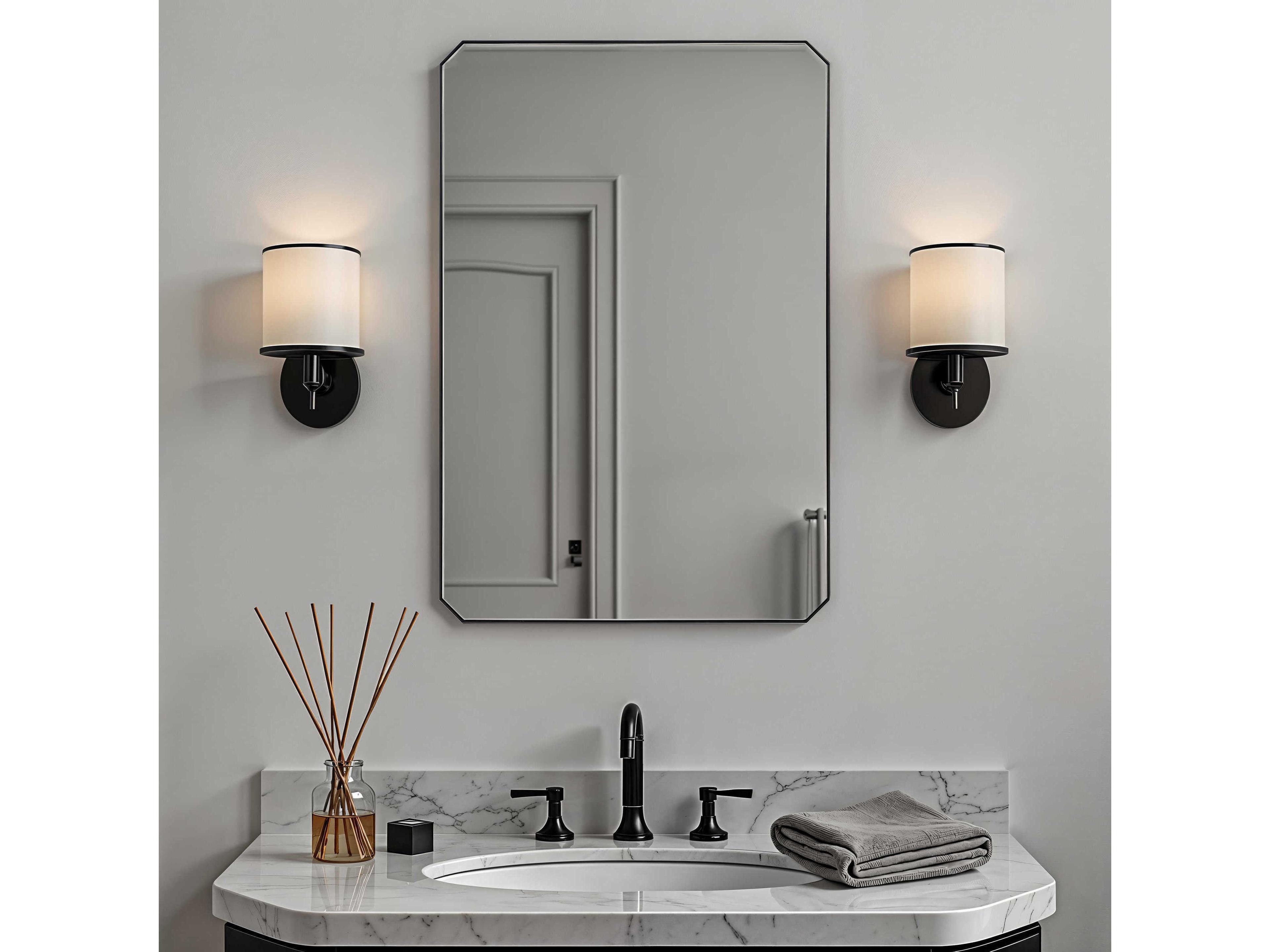 Renwil Jace Matte Black Rectangular Wall Mirror