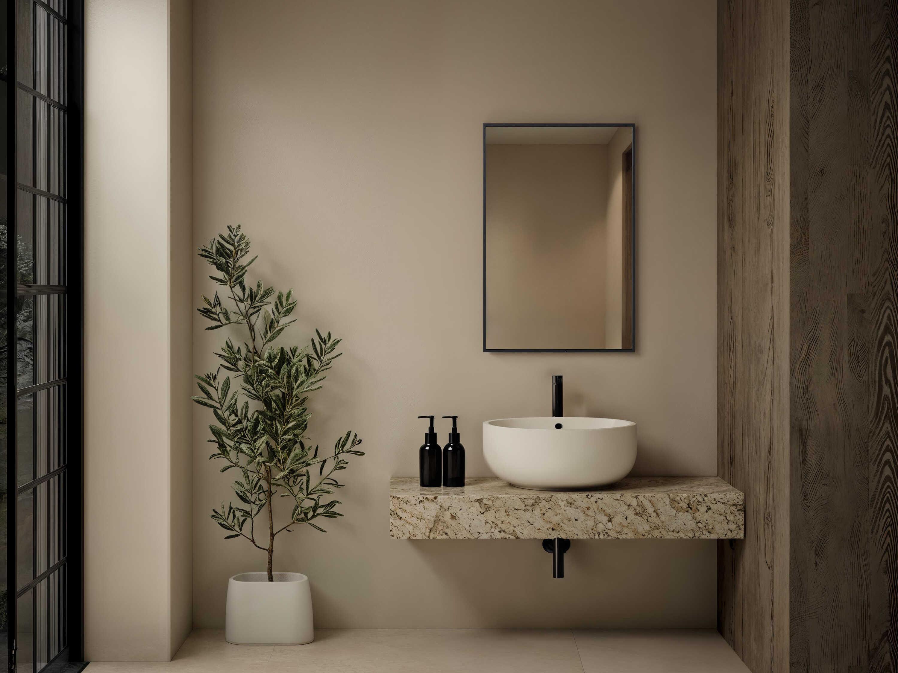 Renwil Agata Matte Black Rectangular Wall Mirror