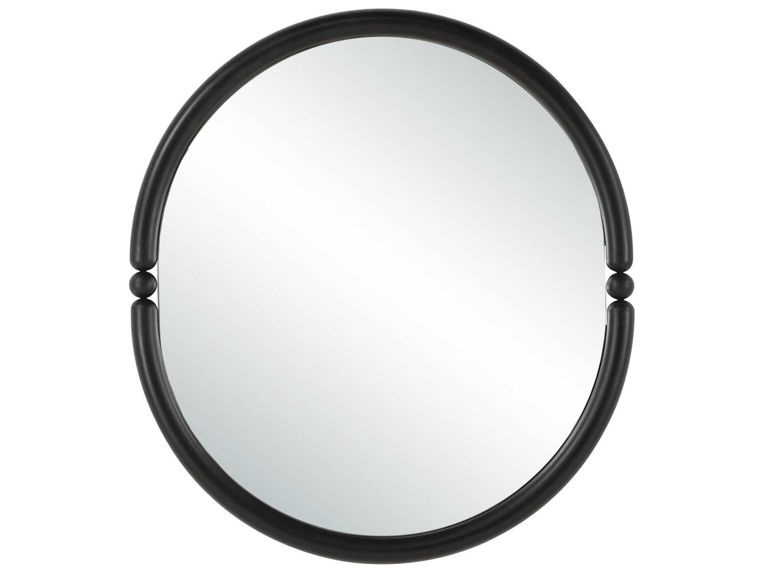 Renwil Ditto Matte Black Oval Wall Mirror