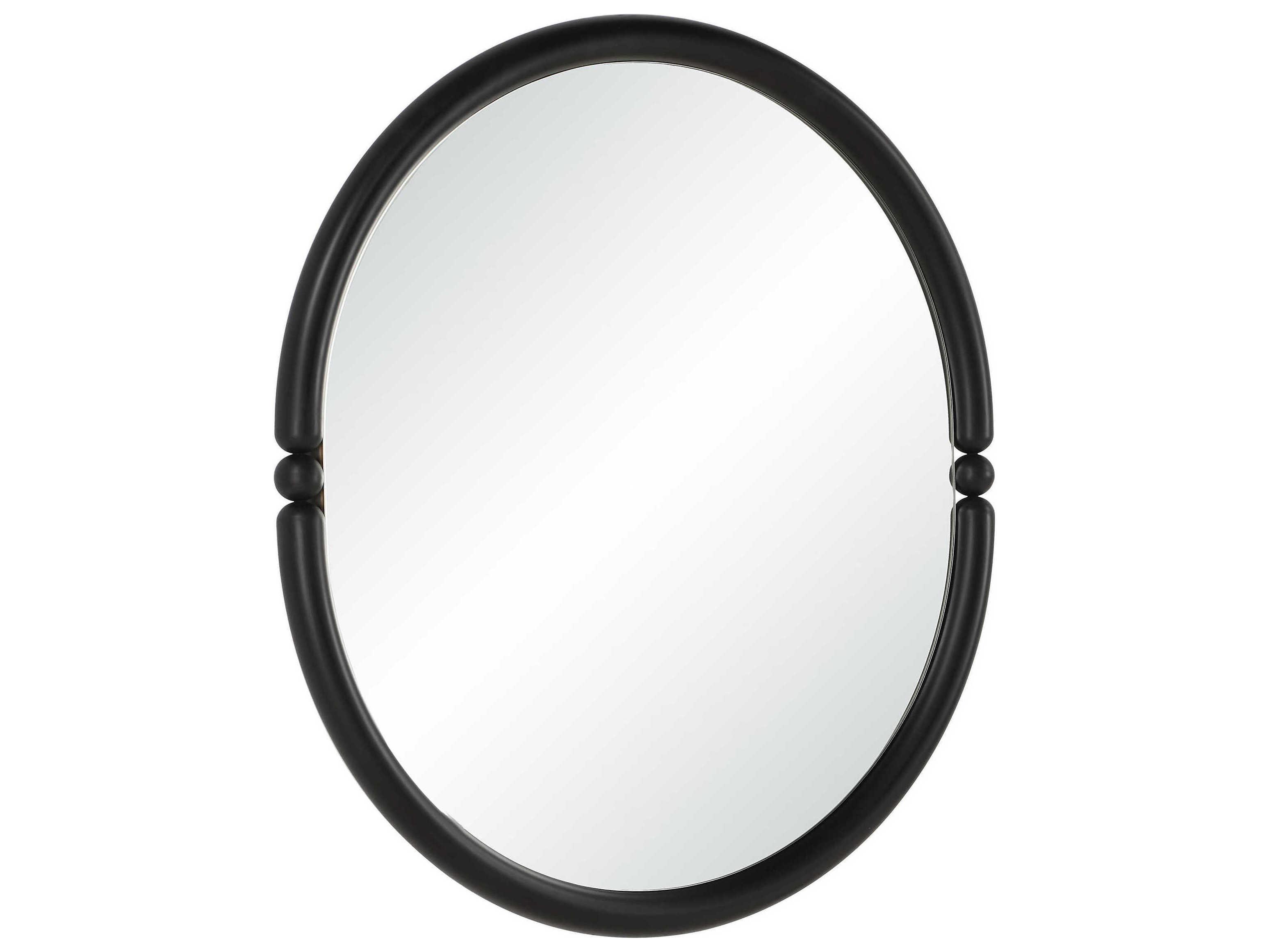 Renwil Ditto Matte Black Oval Wall Mirror