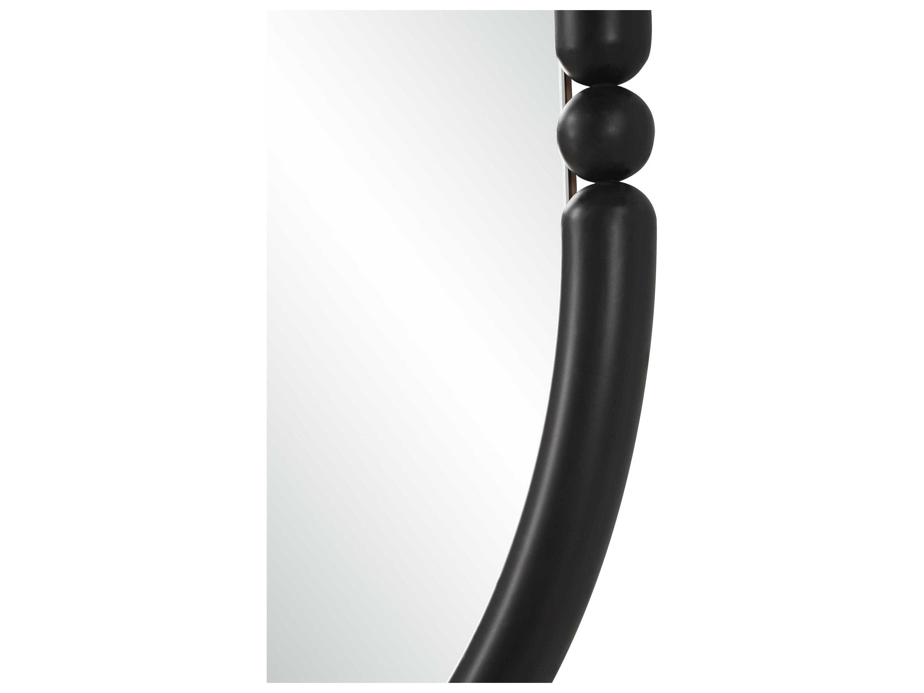 Renwil Ditto Matte Black Oval Wall Mirror