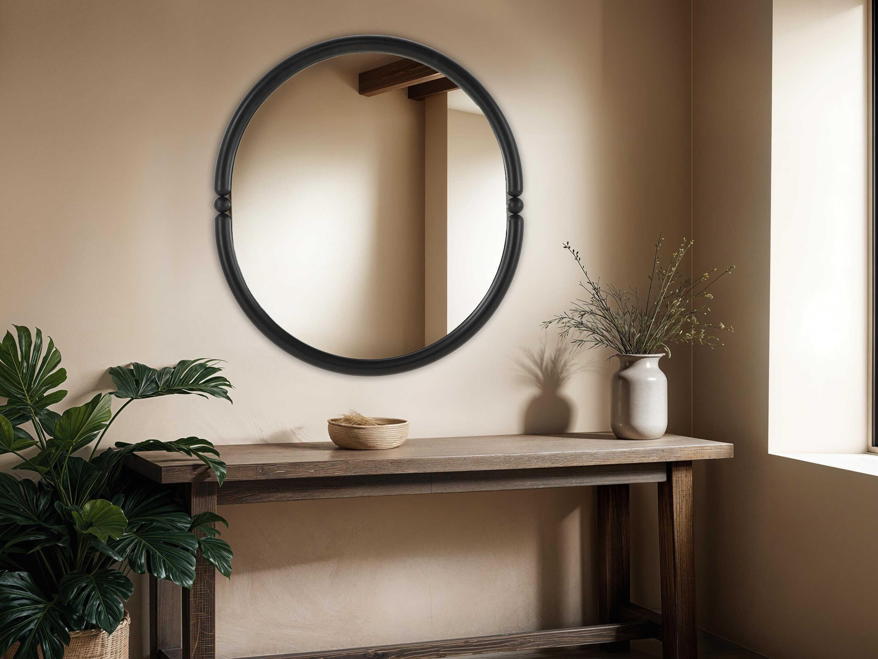 Renwil Ditto Matte Black Oval Wall Mirror
