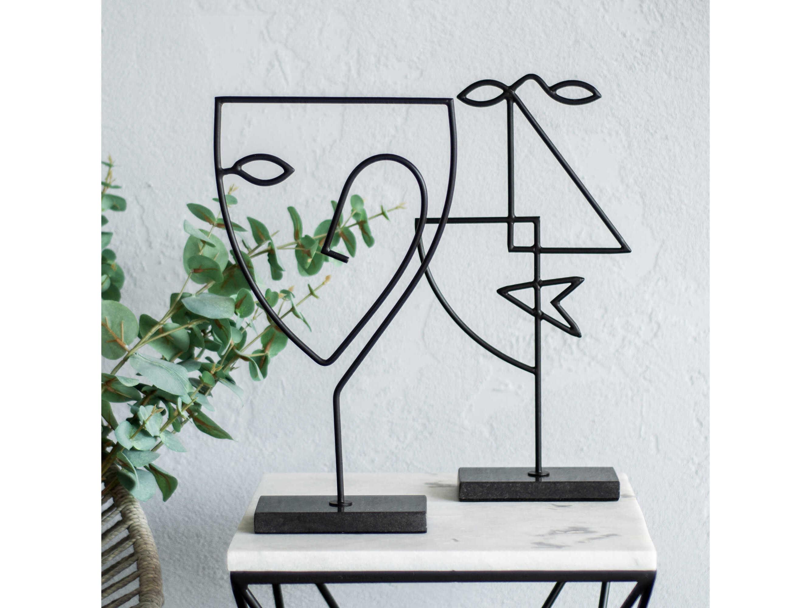 Renwil Posie Matte Black Statue