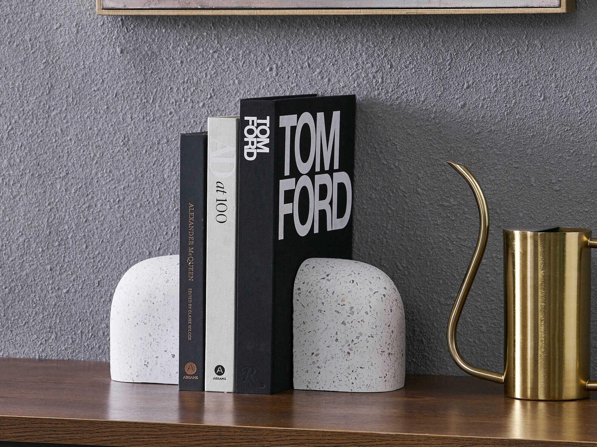 Renwil Bruno White Speckled Bookends