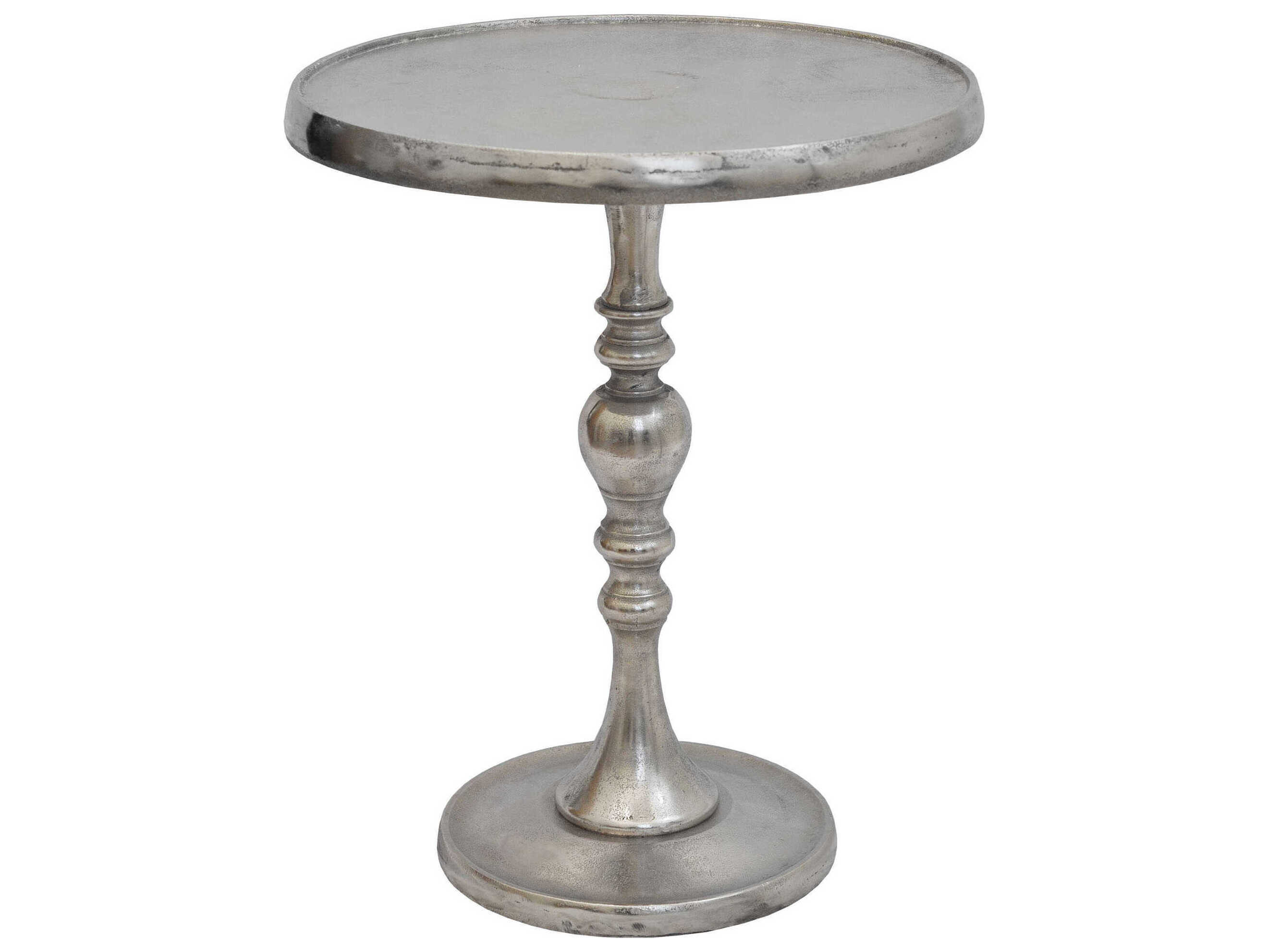 Renwil Romina Round Metal Nickel End Table