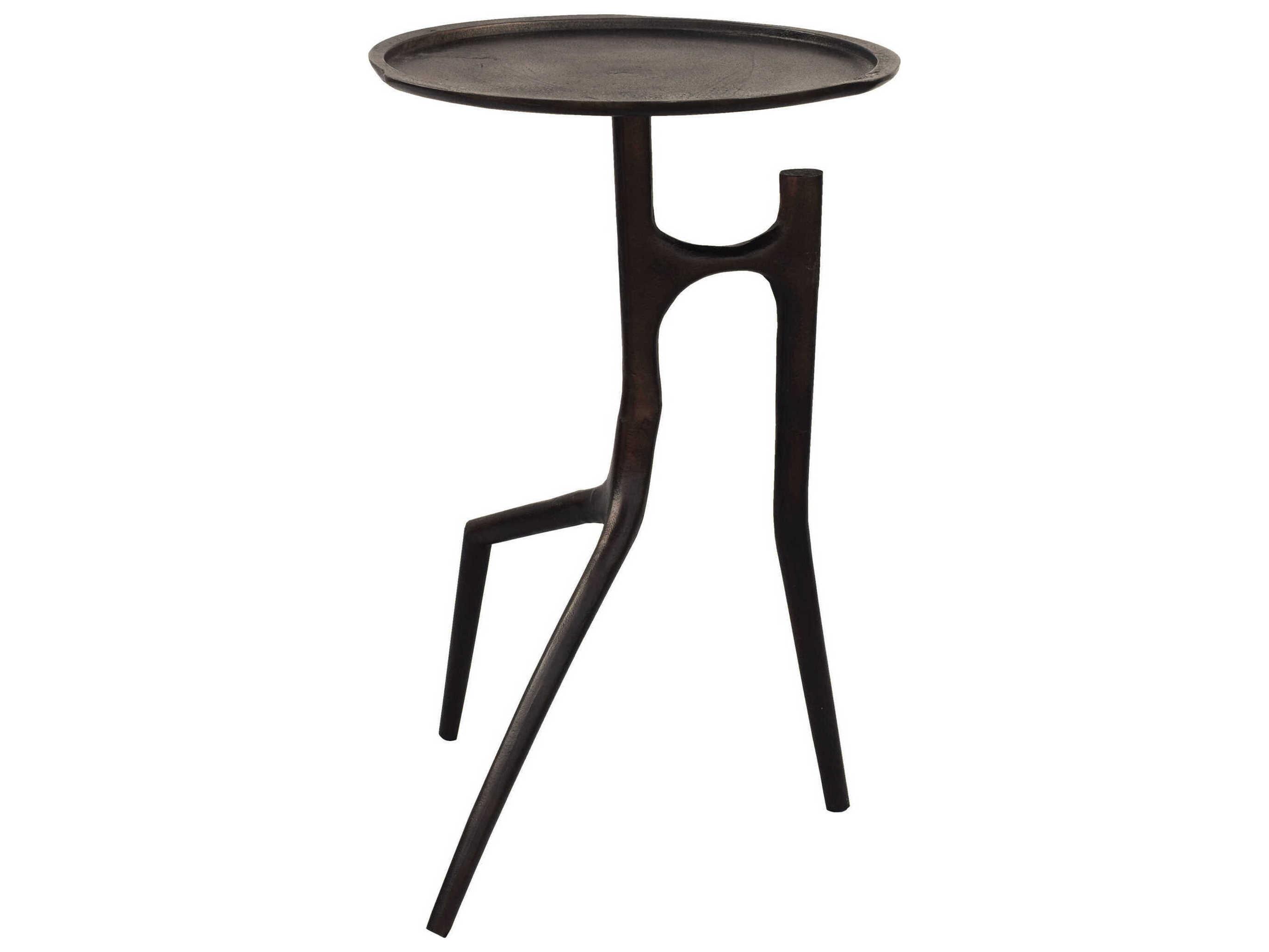 Renwil Maadi Round Metal Bronze End Table