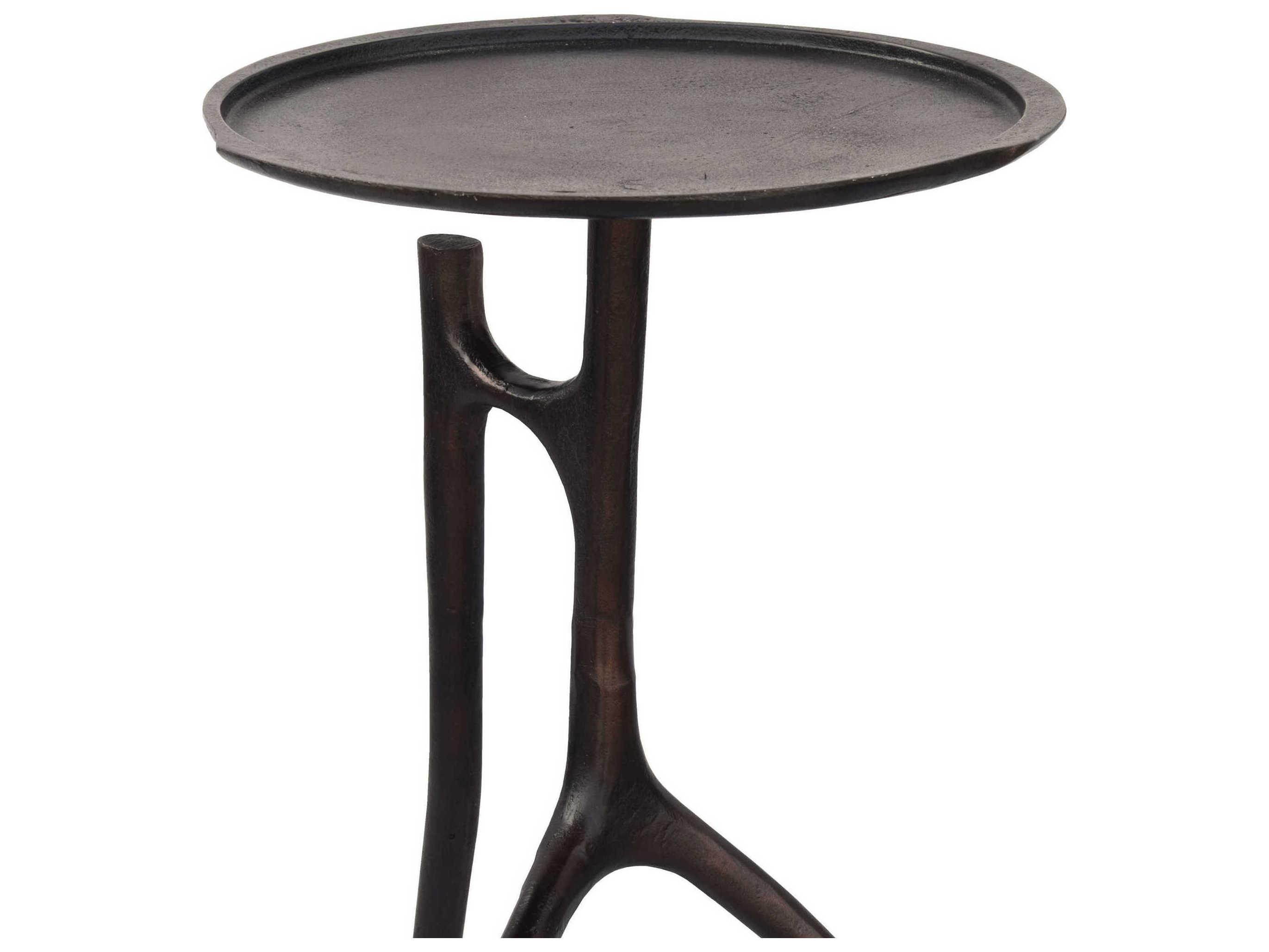 Renwil Maadi Round Metal Bronze End Table