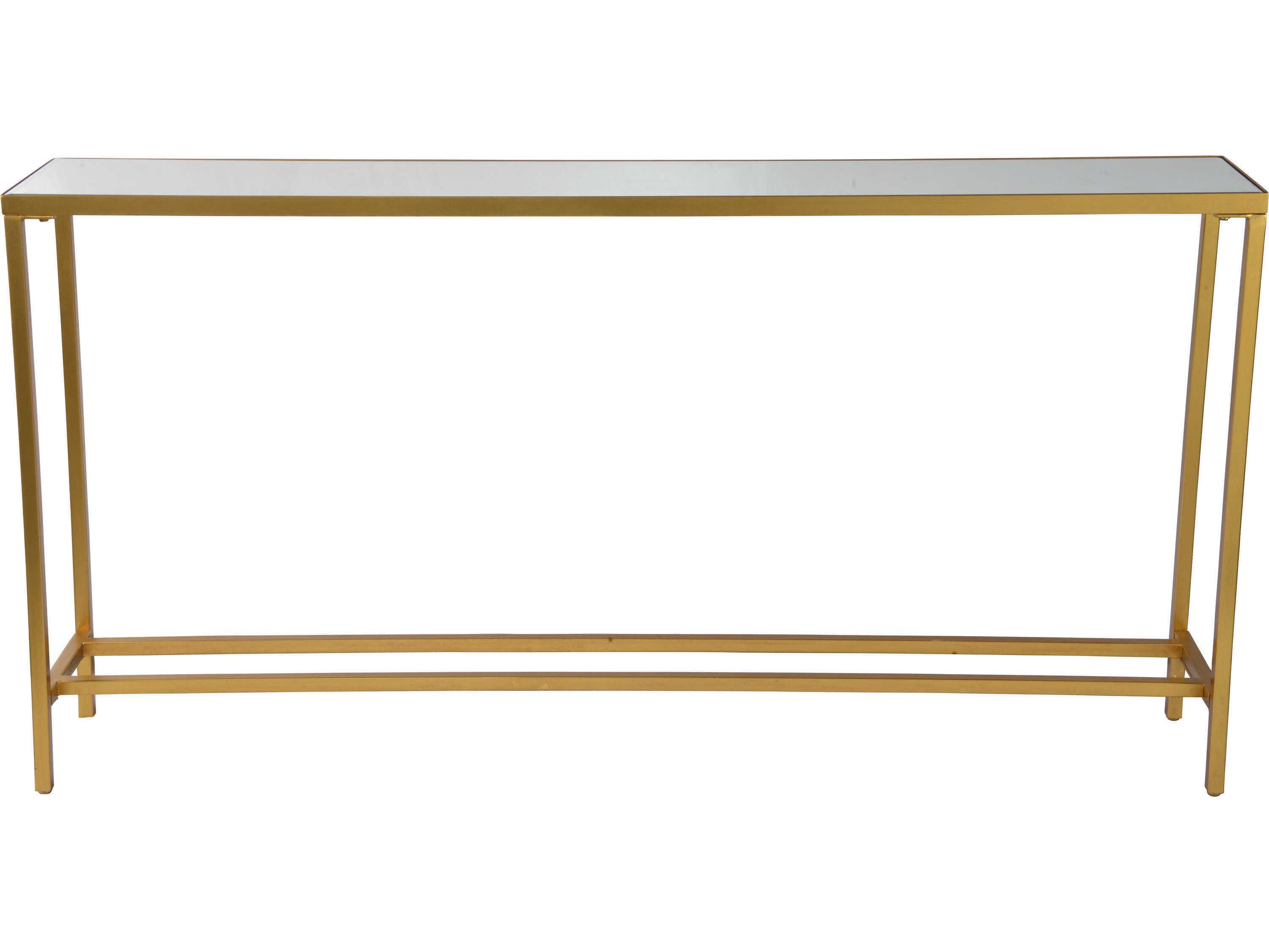 Renwil Havana Rectangular Glass Gold Console Table