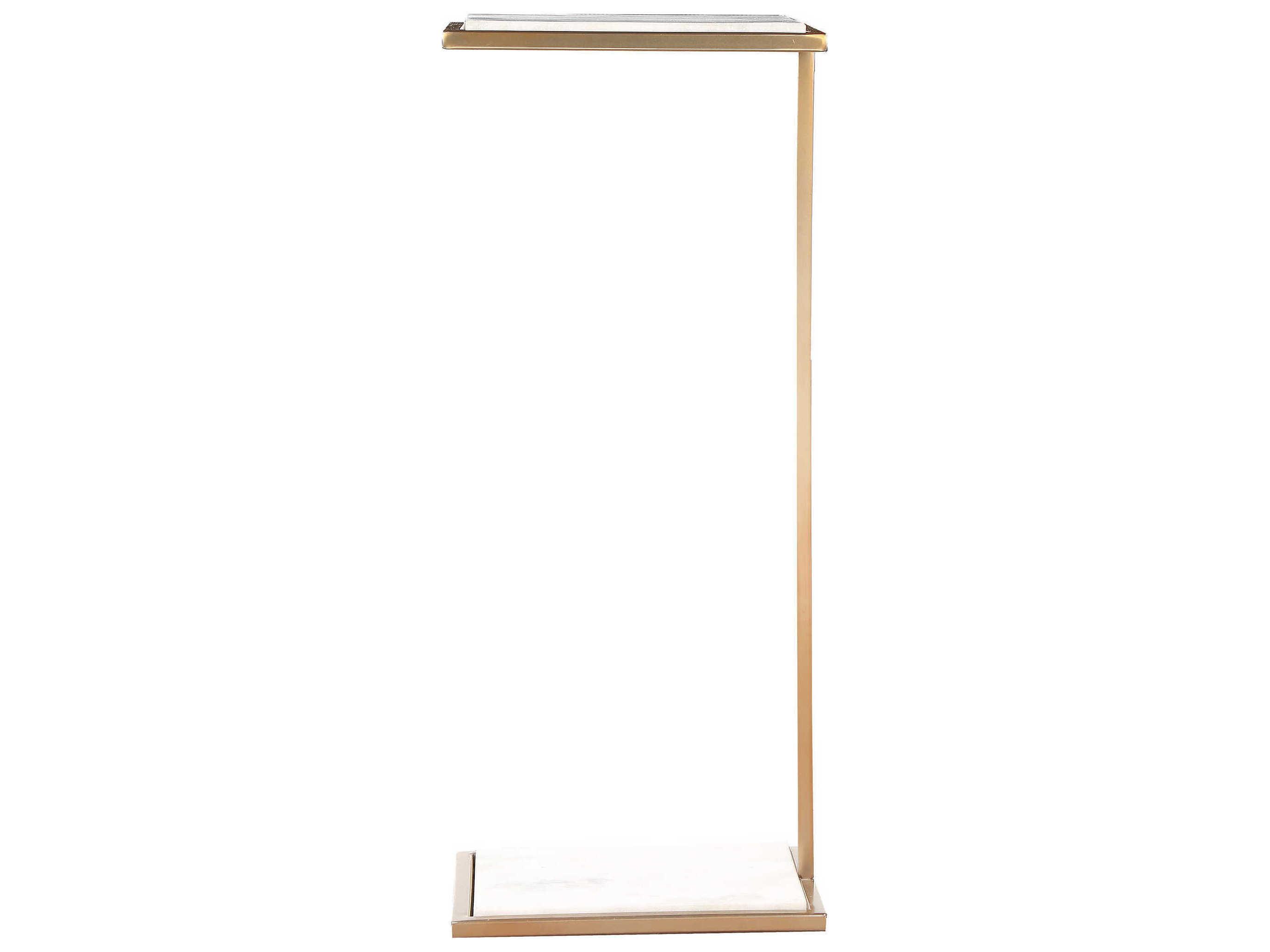 Renwil Delma Rectangular Marble White End Table