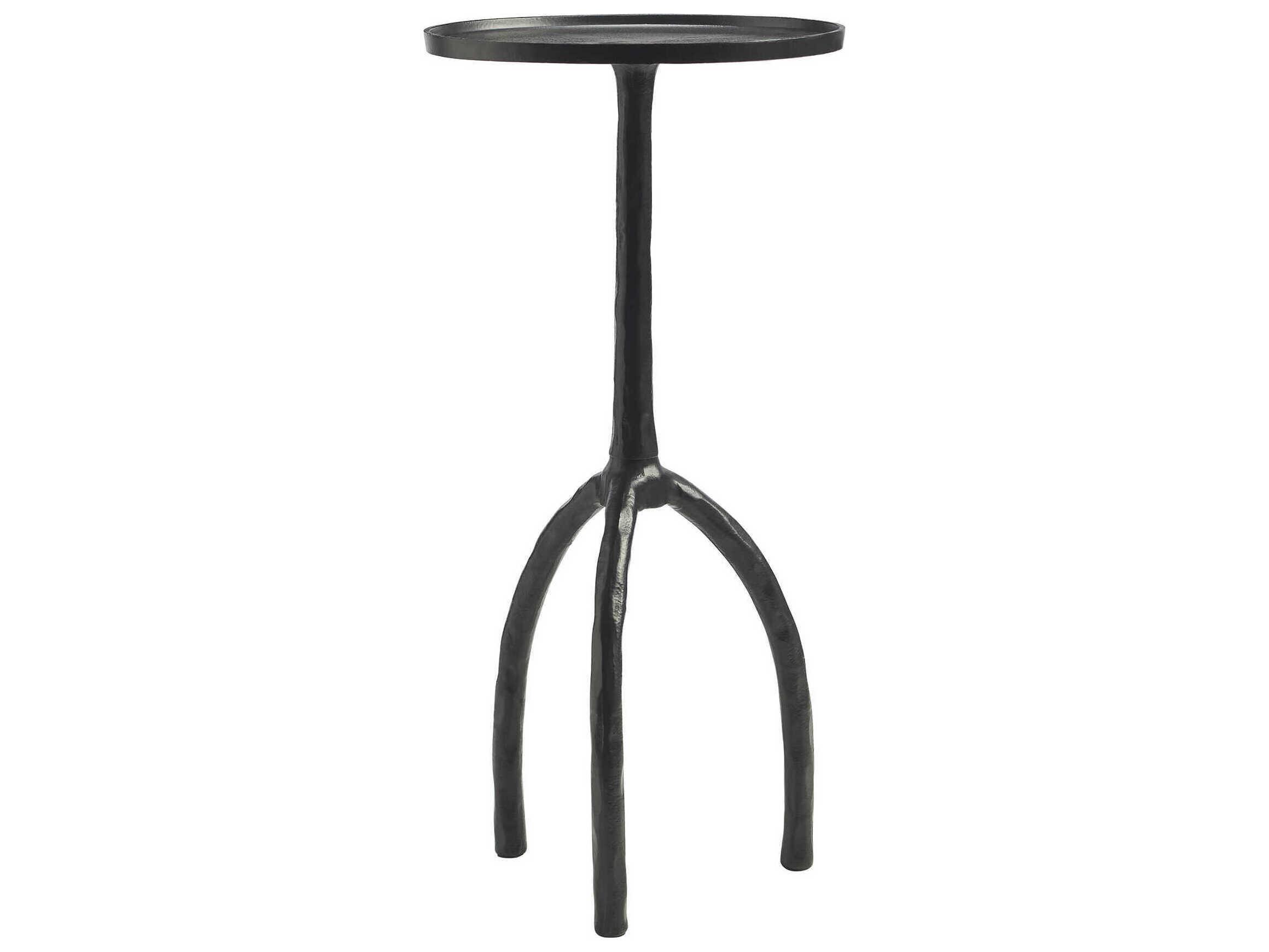 Renwil Konsta Round Metal Matte Black End Table