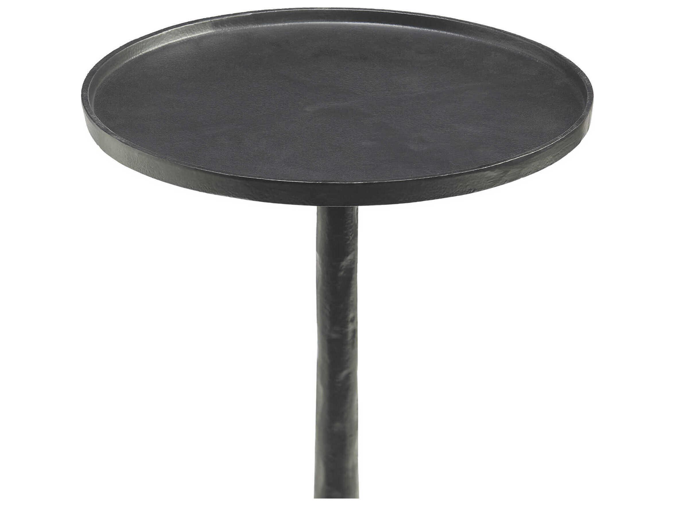 Renwil Konsta Round Metal Matte Black End Table
