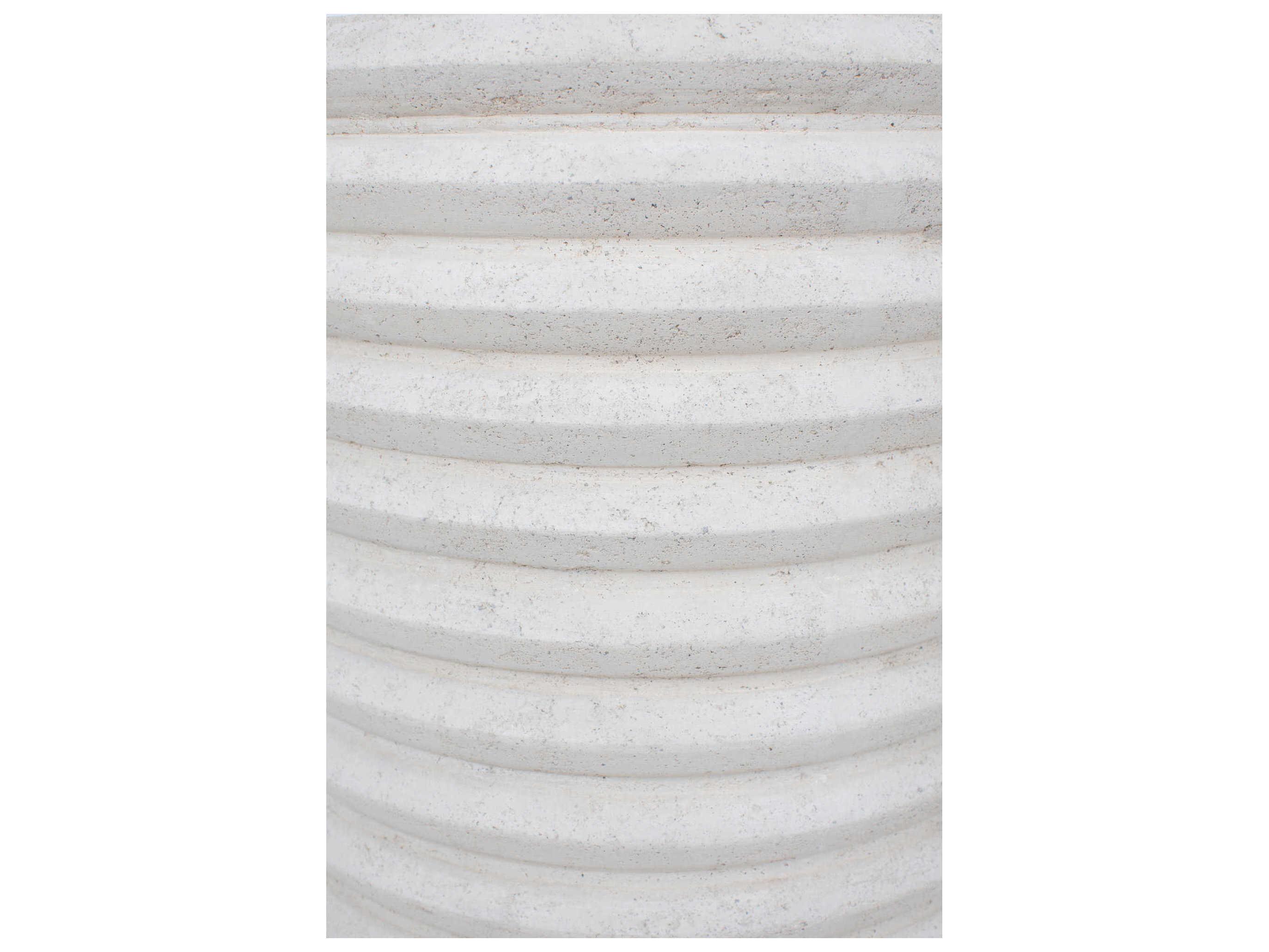 Renwil Aleksi Round Stone Natural End Table