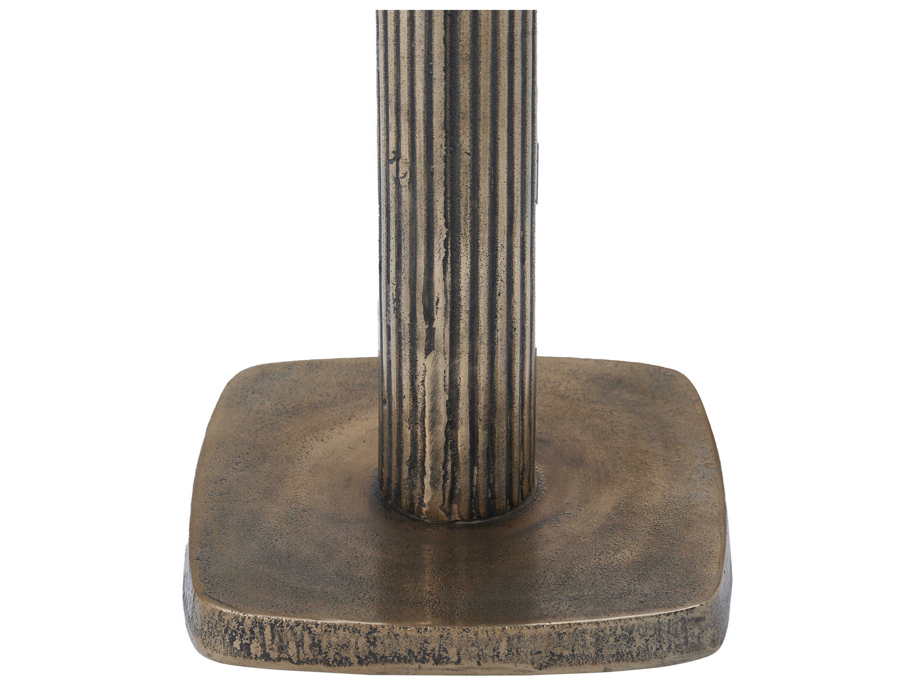 Renwil Allard Square Marble Antique Brass End Table
