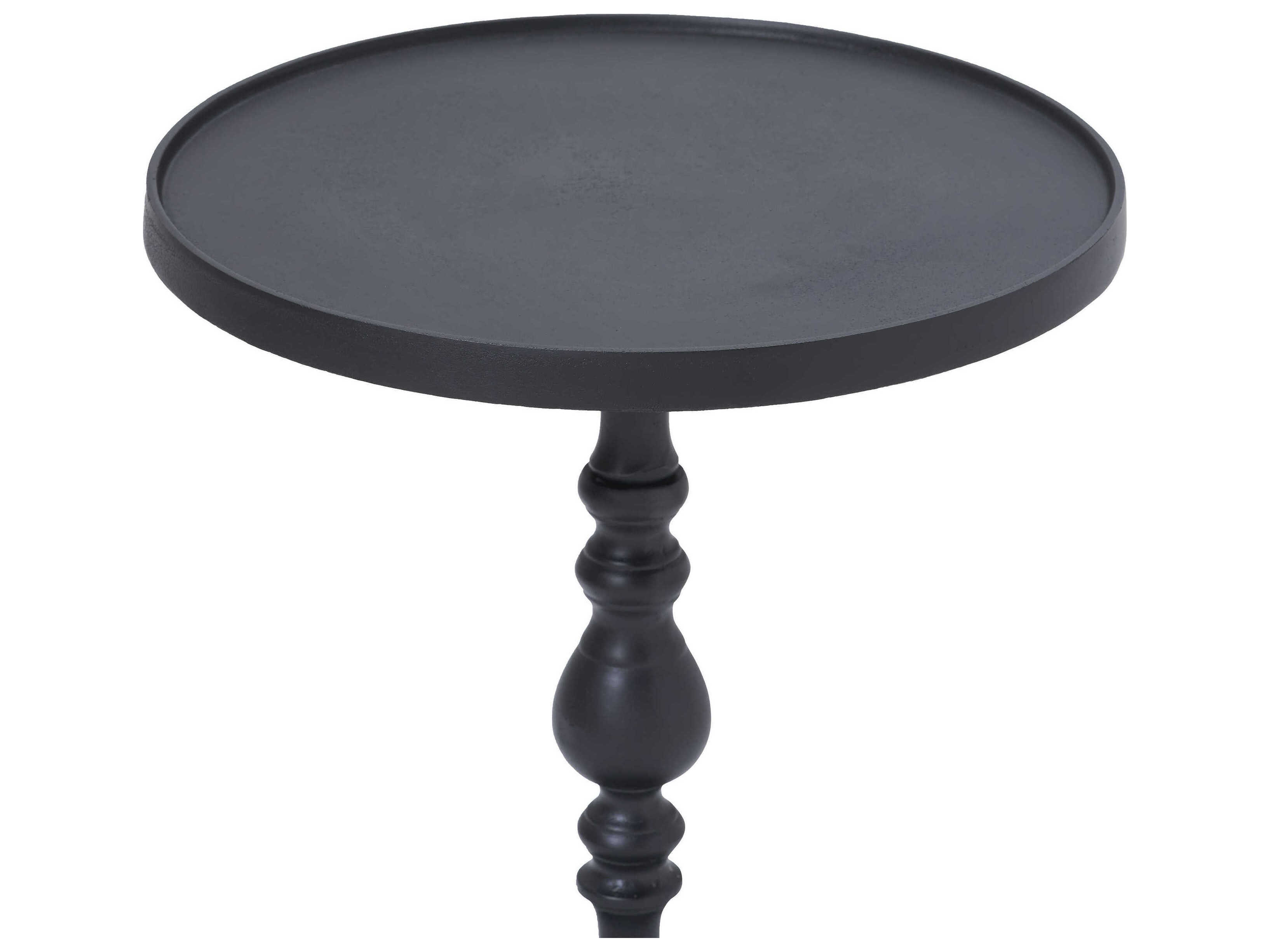 Renwil Yates Round Metal Matte Black End Table