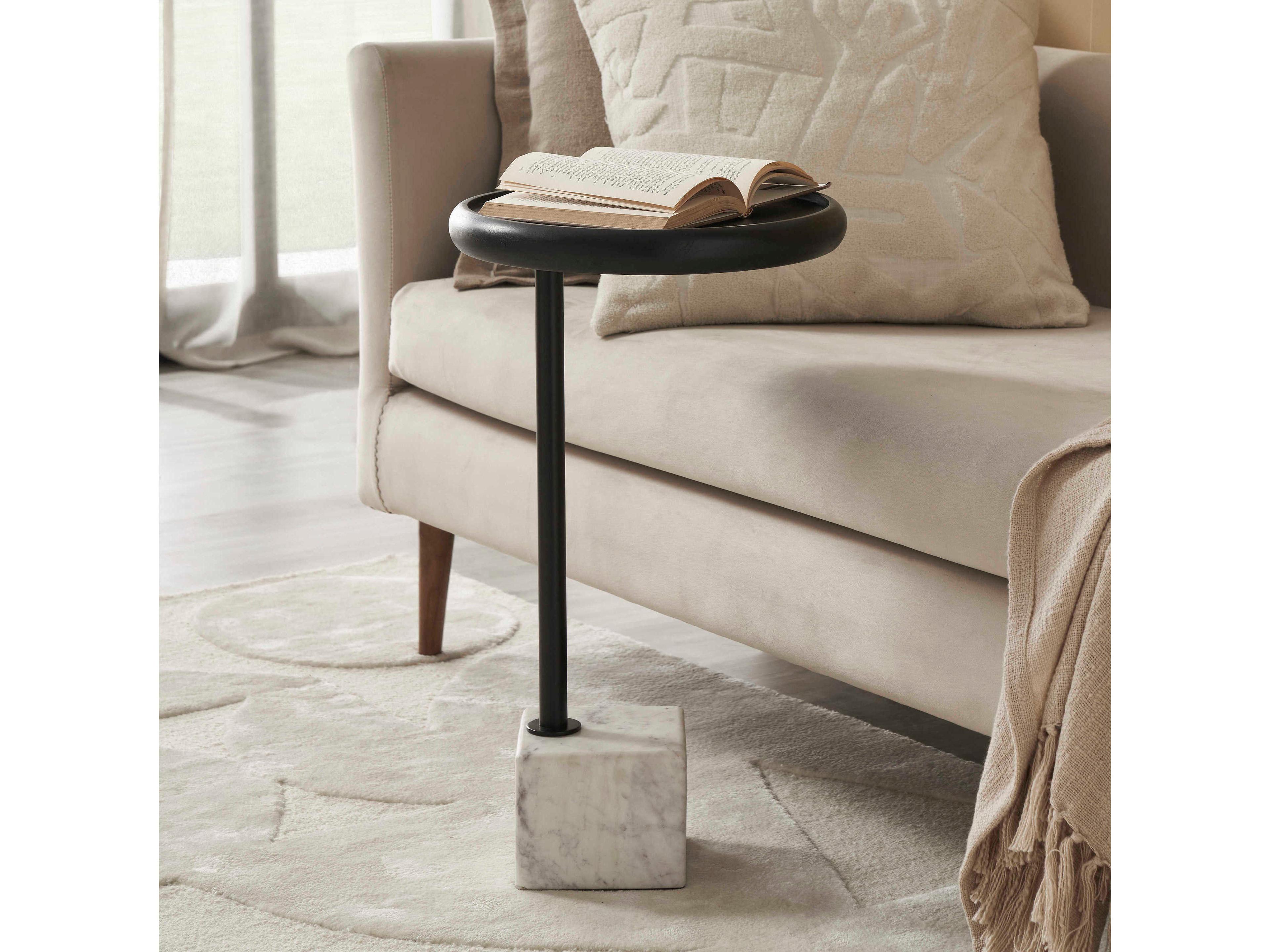 Renwil Hull Round Wood White End Table